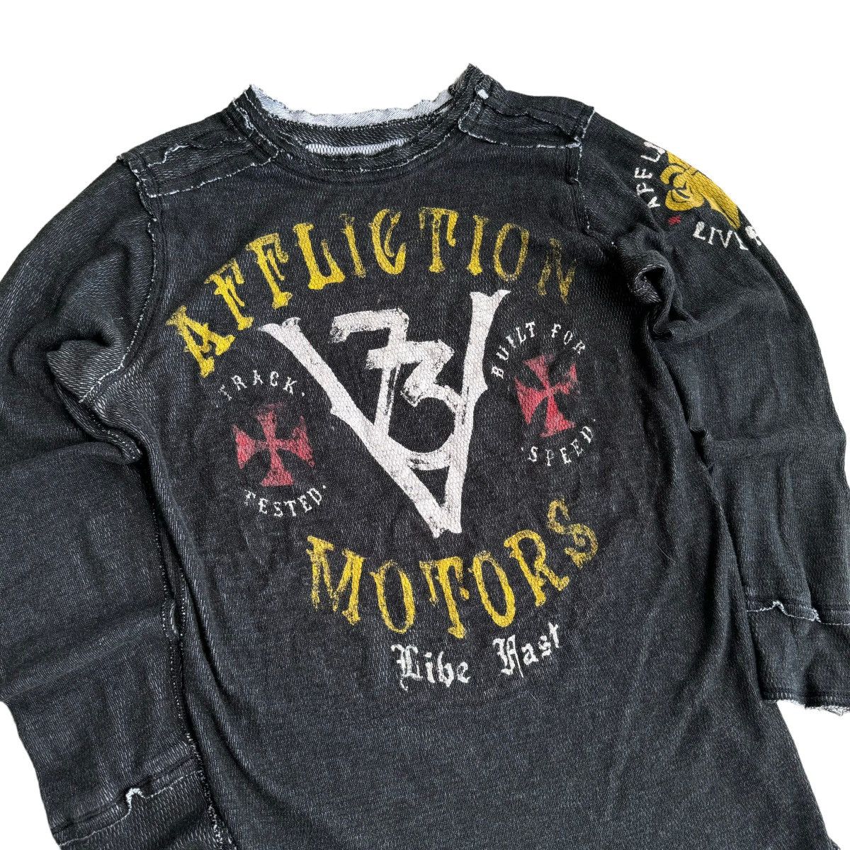 Affliction × Southpole × Vintage Affliction Y2K Reversible Thermal Long Sleeve Shirt Grunge Size US S / EU 44-46 / 1 - 10 Thumbnail