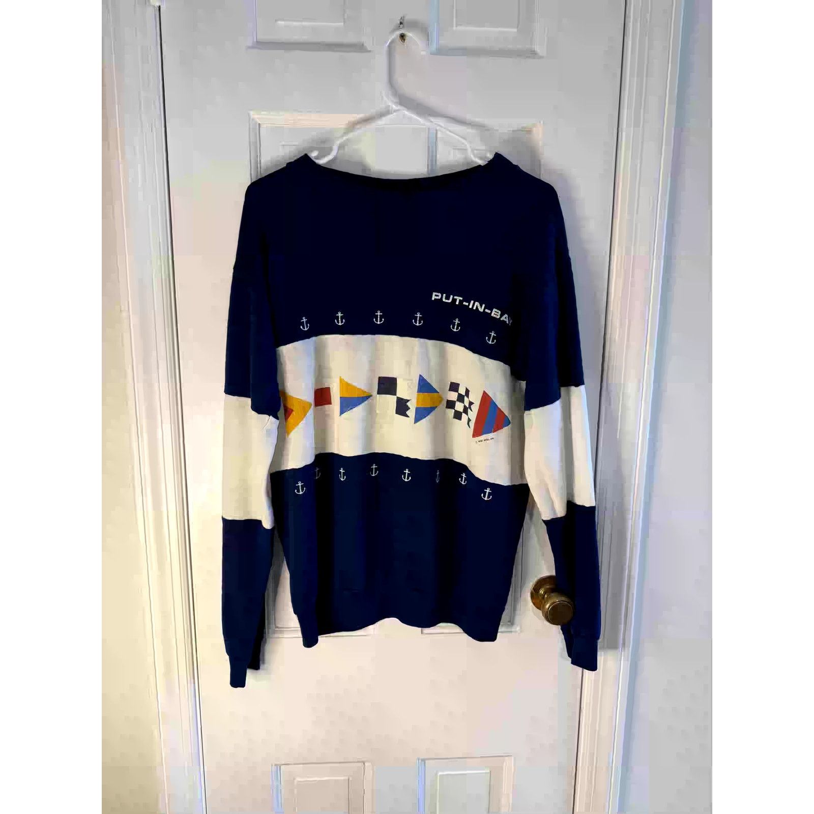 Vintage Vintage Yacht-wear Blue Sweatshirt "Put-in-bay" Medium Size US M / EU 48-50 / 2 - 1 Thumbnail