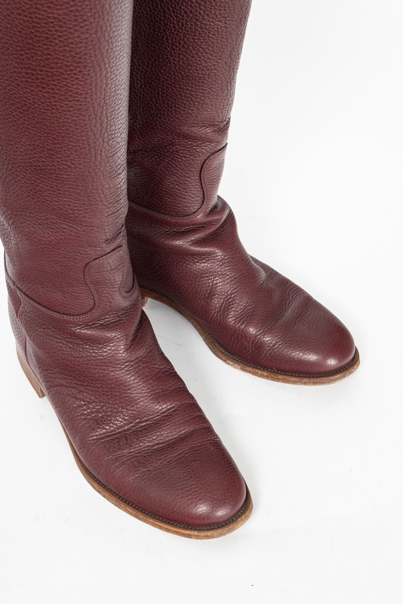 Valentino Valentino Garavani Pebbled Rockstud-Buckle Riding Boots Size US 8.5 / IT 38.5 - 6 Thumbnail