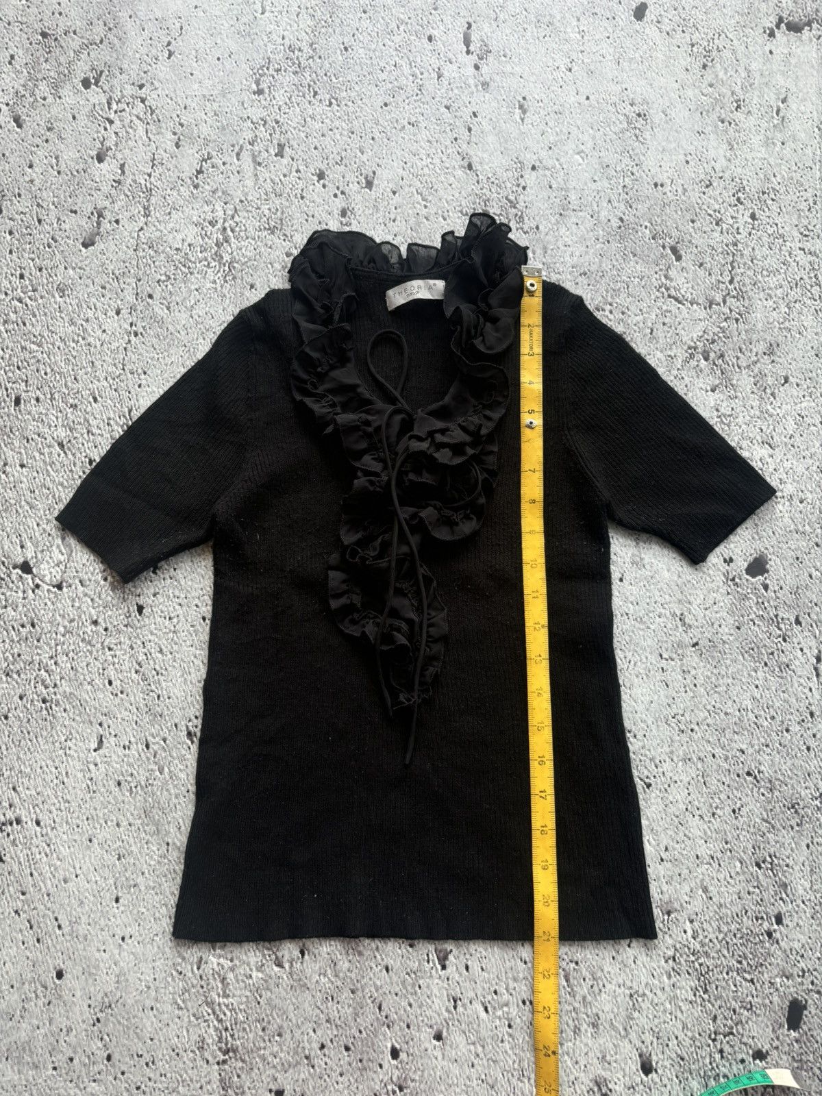 Yohji Yamamoto Theoria black neck laced yohji style tshirt Size L / US 10 / IT 46 - 9 Thumbnail