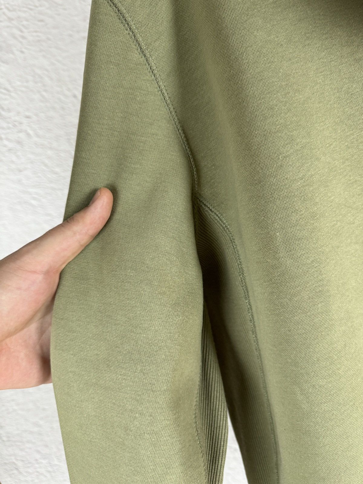 Nike × Vintage Nike vintage Y2K khaki green small logo hoodie swoosh drill Size US XL / EU 56 / 4 - 18 Thumbnail