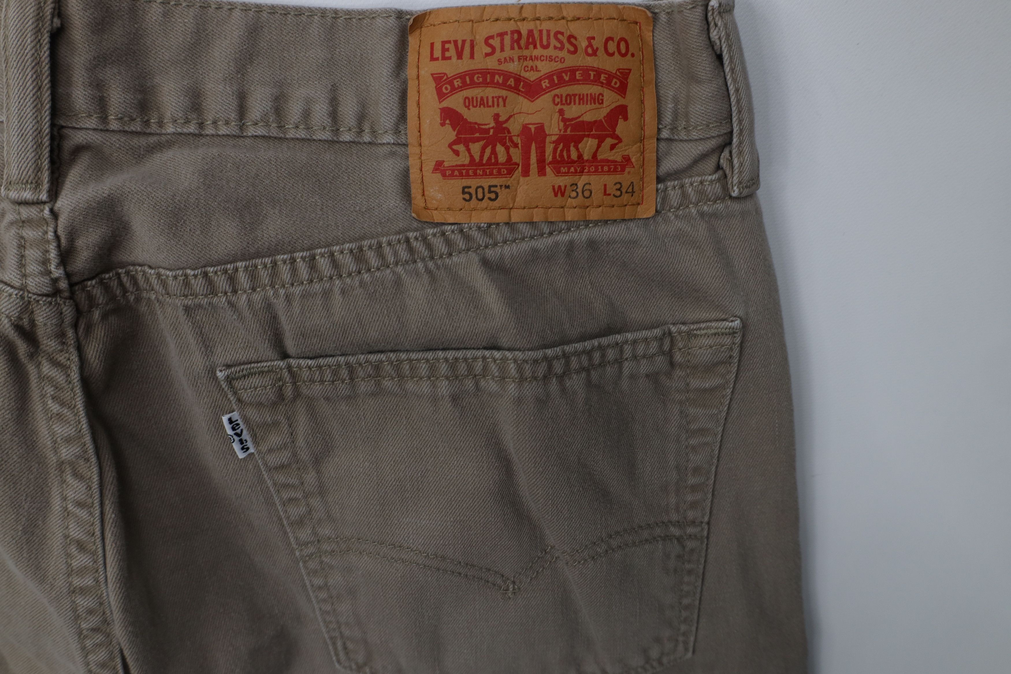 Levi's Vintage Y2K Levis 505 Regular Straight Leg Denim Jeans Beige Size US 36 / EU 52 - 14 Thumbnail