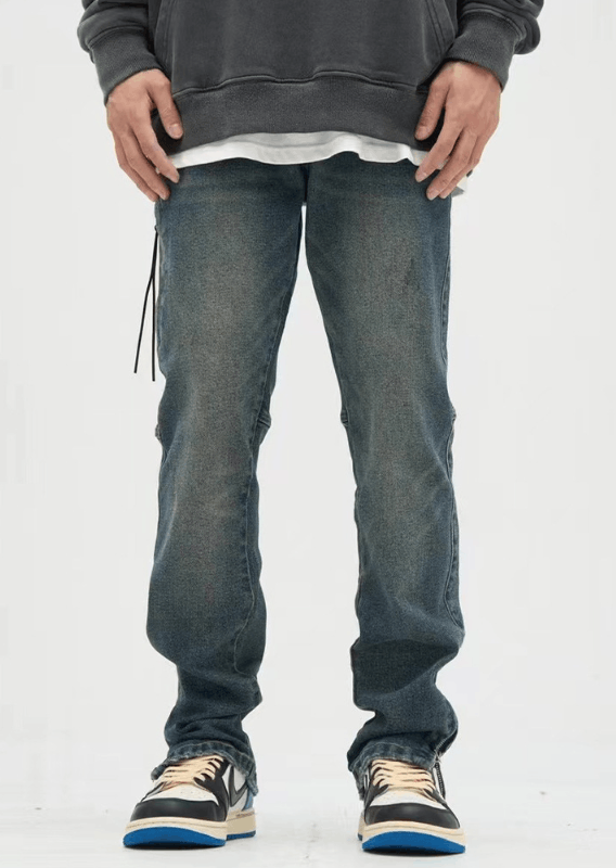 Japanese Brand × Jean American high street straight slit casual jeans for men Size US 32 / EU 48 - 1 Thumbnail