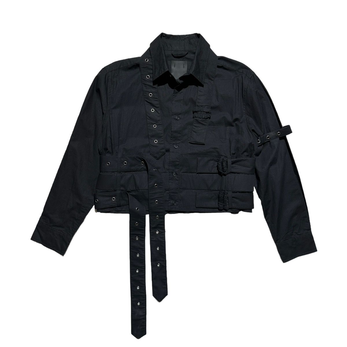 Pre-owned Craig Green Ss17 Cropped Bondage Shirt Jacket In Black