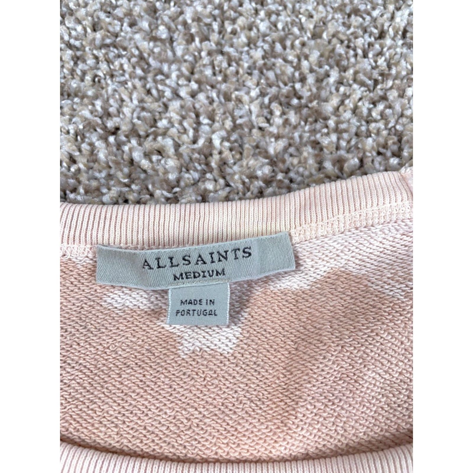 Allsaints AllSaints Sweatshirt Women Medium Dusty Pink Tie Dye Jessi Boxy Fit Graphic Print Size M / US 6-8 / IT 42-44 - 3 Thumbnail