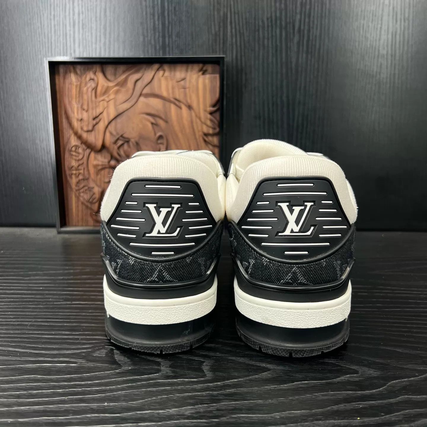 Louis Vuitton LV Trainer Black & White Denim 41 Size US 8 / EU 41 - 5 Thumbnail