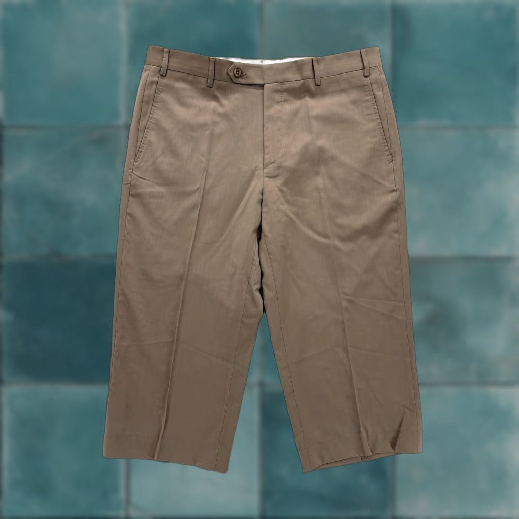 Zanella Zanella Dress Pants Mens 36 Short Brown Devon Wool Flat Front Trousers Italy Size US 36 / EU 52 - 1 Thumbnail