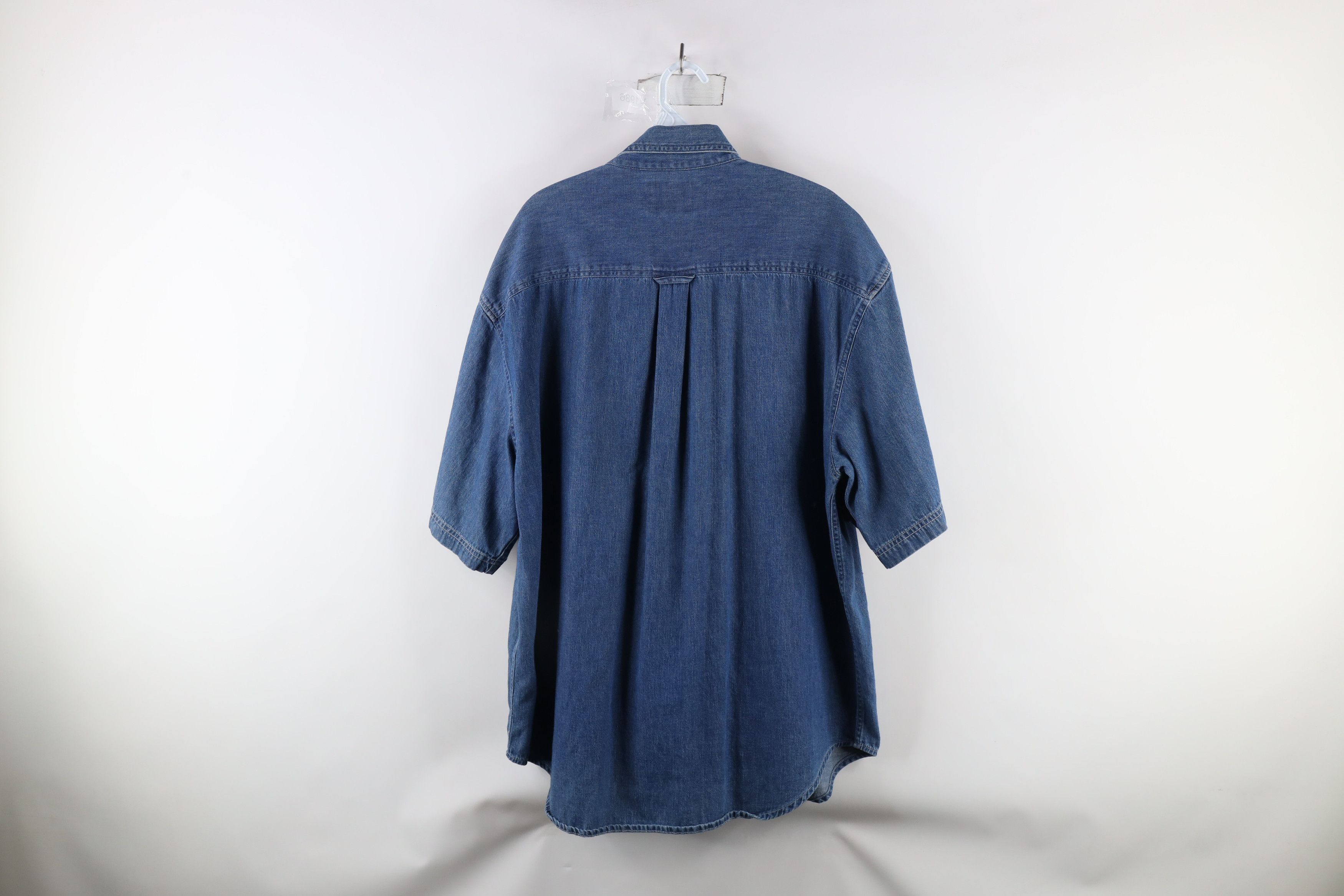 Vintage Vintage 90s Spell Out Michigan State University Denim Shirt Size US XL / EU 56 / 4 - 13 Thumbnail