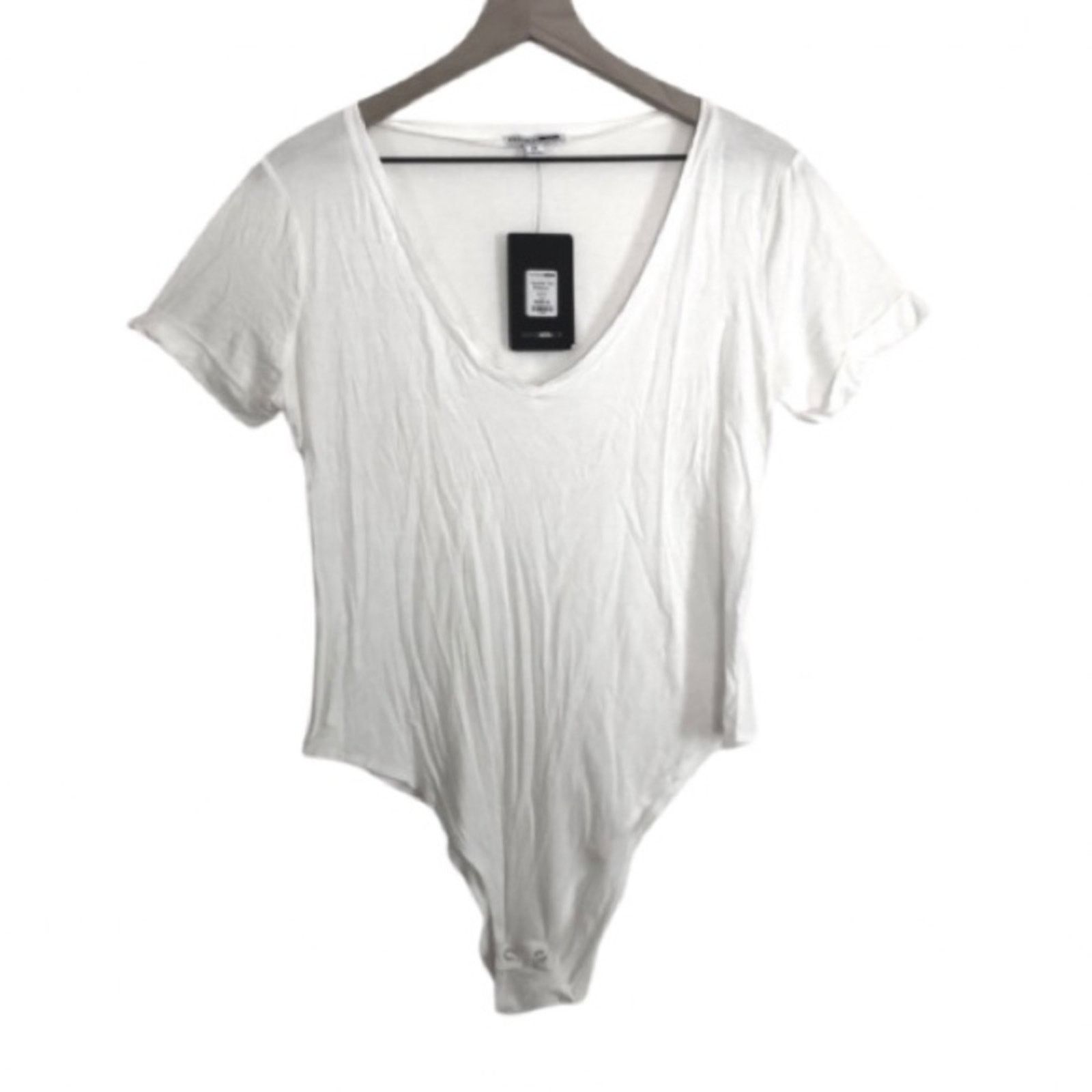 Other NWT Fashion Nova Favorite Tee Bodysuit Ivory White Top Size XL / US 12-14 / IT 48-50 - 1 Thumbnail