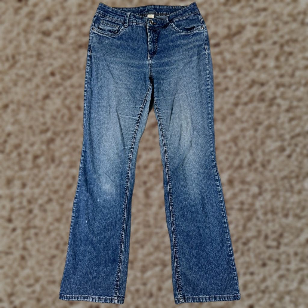 Vintage Sonoma Jeans Women 10 Blue Denim Bootcut Medium Wash Cotton Blend Stretch Shirt? Size 32" / US 10 / IT 46 - 1 Thumbnail