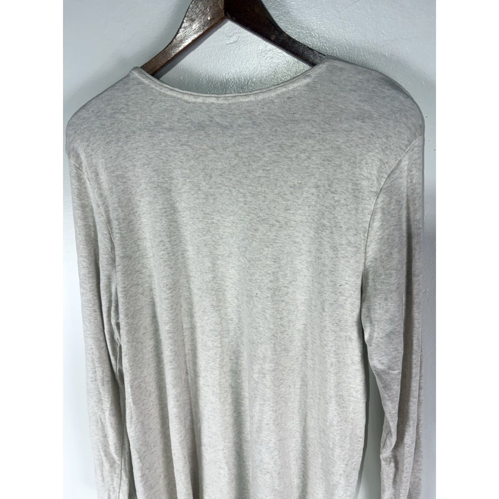 J. Jill J. Jill Shirt Adult Large Ivory 100% Pima Cotton Tunic Crew Neck Long Sleeve Womens Size L / US 10 / IT 46 - 5 Thumbnail