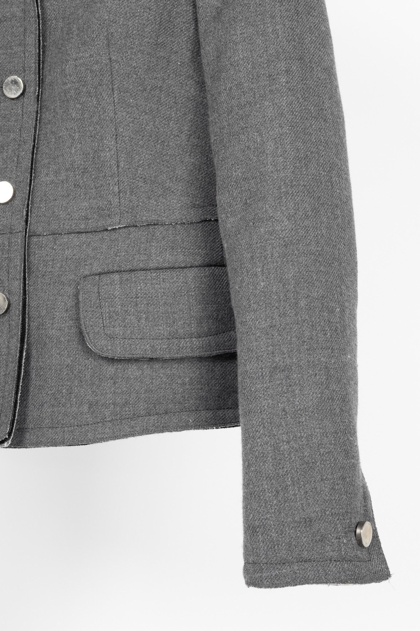 Prada Prada Grey Wool Raw-Edge Tailored Jacket Size M / US 6-8 / IT 42-44 - 6 Thumbnail