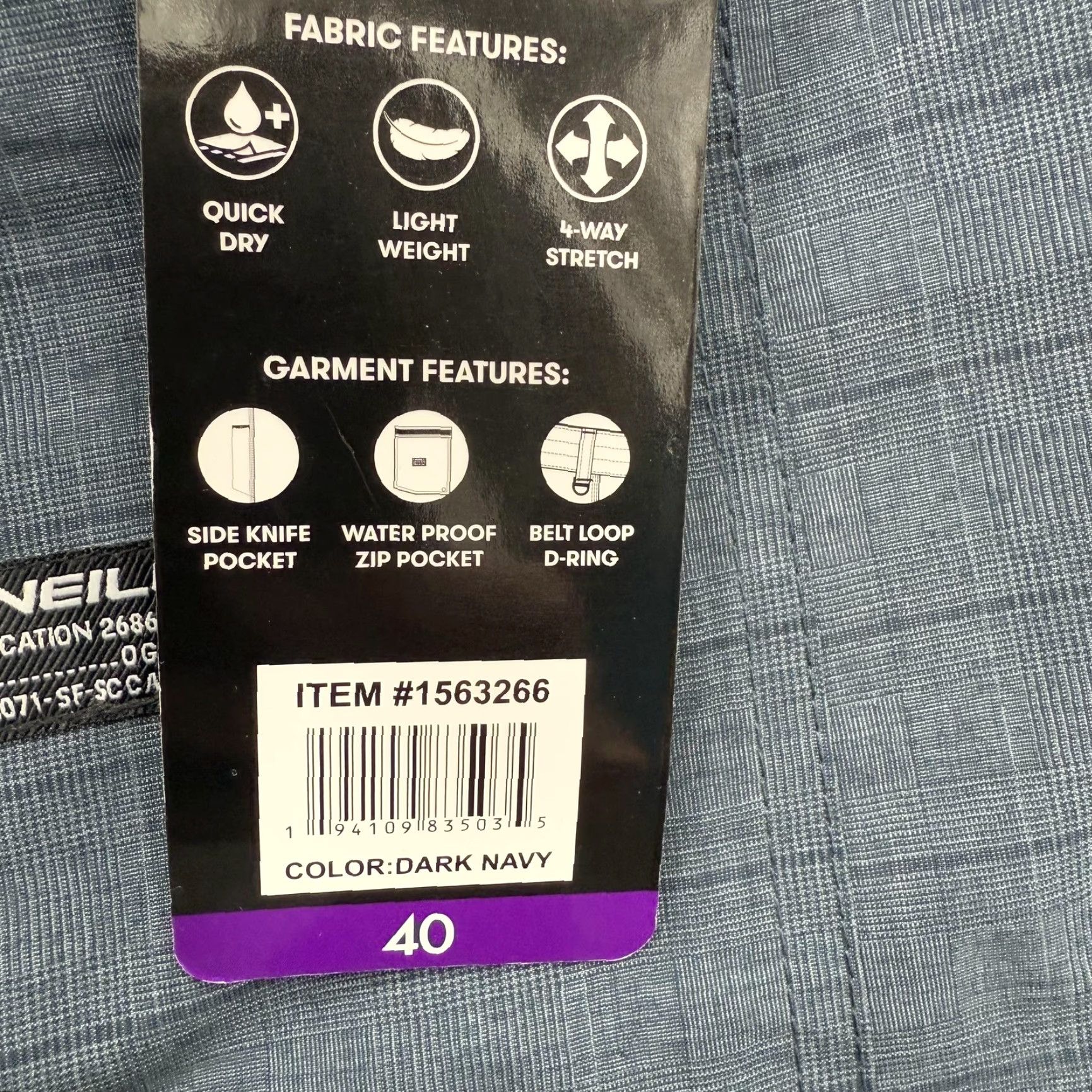 O'Neill O'Neill Crossover Shorts Mens 40 Dark Navy Quick Dry Stretch Pocket NWT Outdoor Cargo 11" Inseam Mens Blue NWT Size US 40 / EU 56 - 4 Thumbnail
