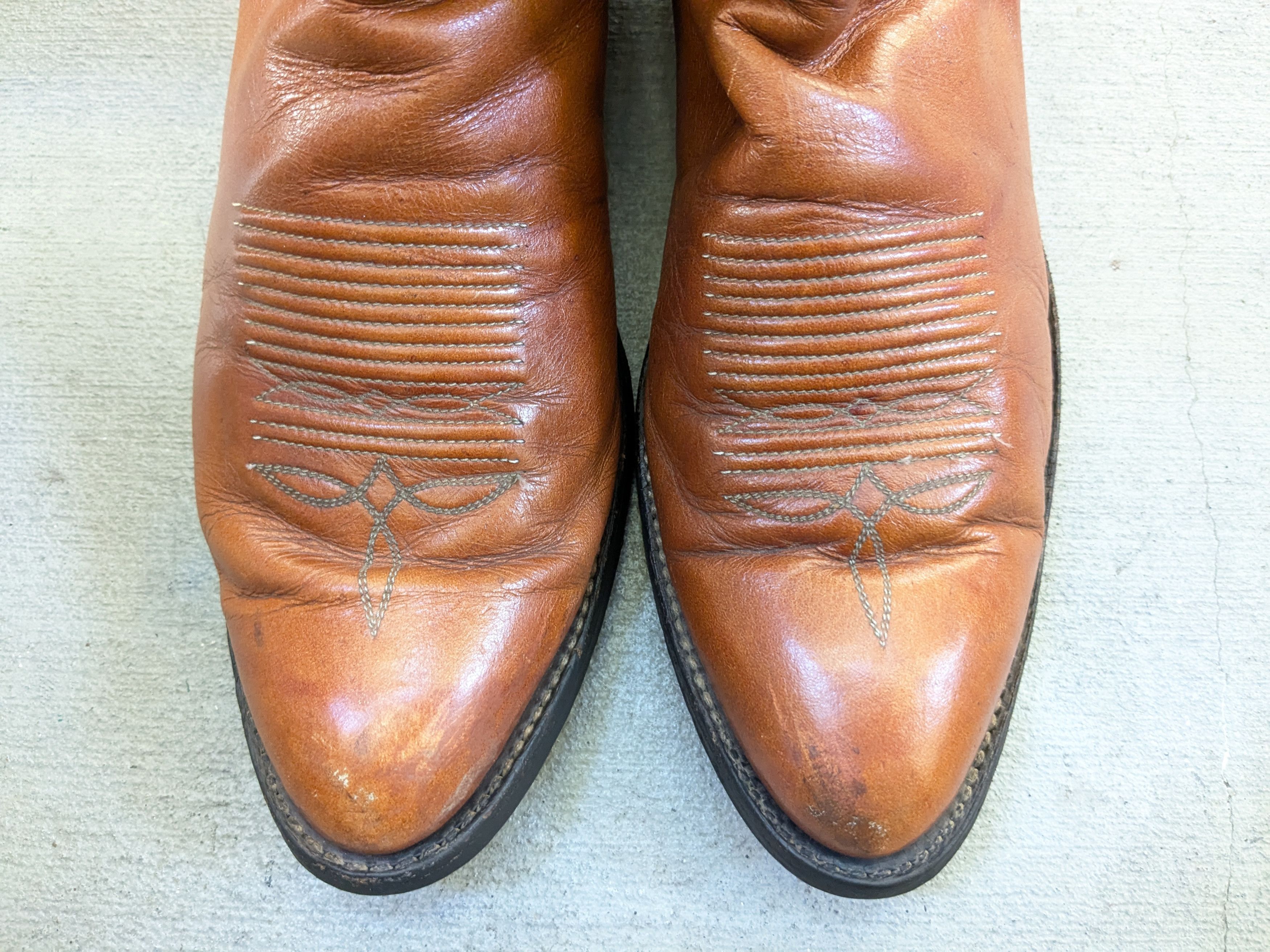 Other Tony Lama Cowboy Boots 11.5 B Narrow Brown Leather USA Size US 11.5 / EU 44-45 - 6 Thumbnail