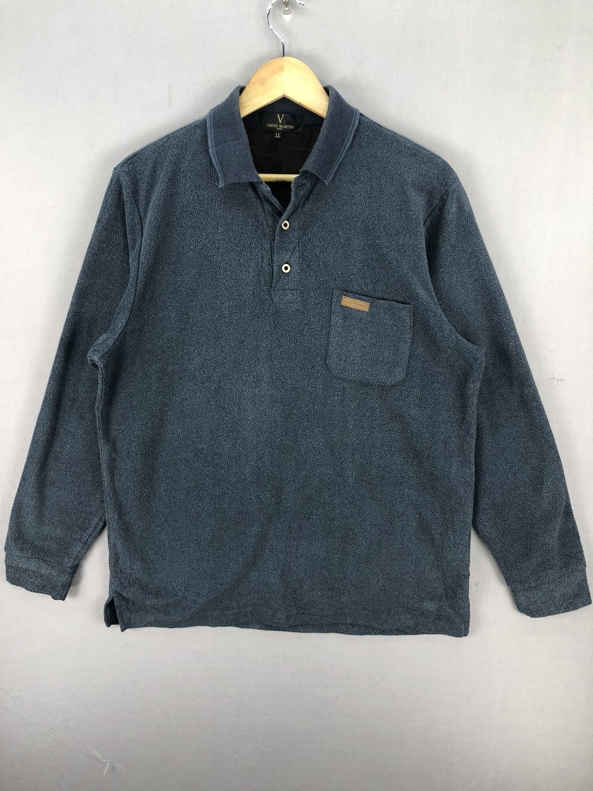 Japanese Brand × Vintage Vintage Claudio Valentino Long Sleeve Fleece T-shirt Size US XL / EU 56 / 4 - 1 Thumbnail