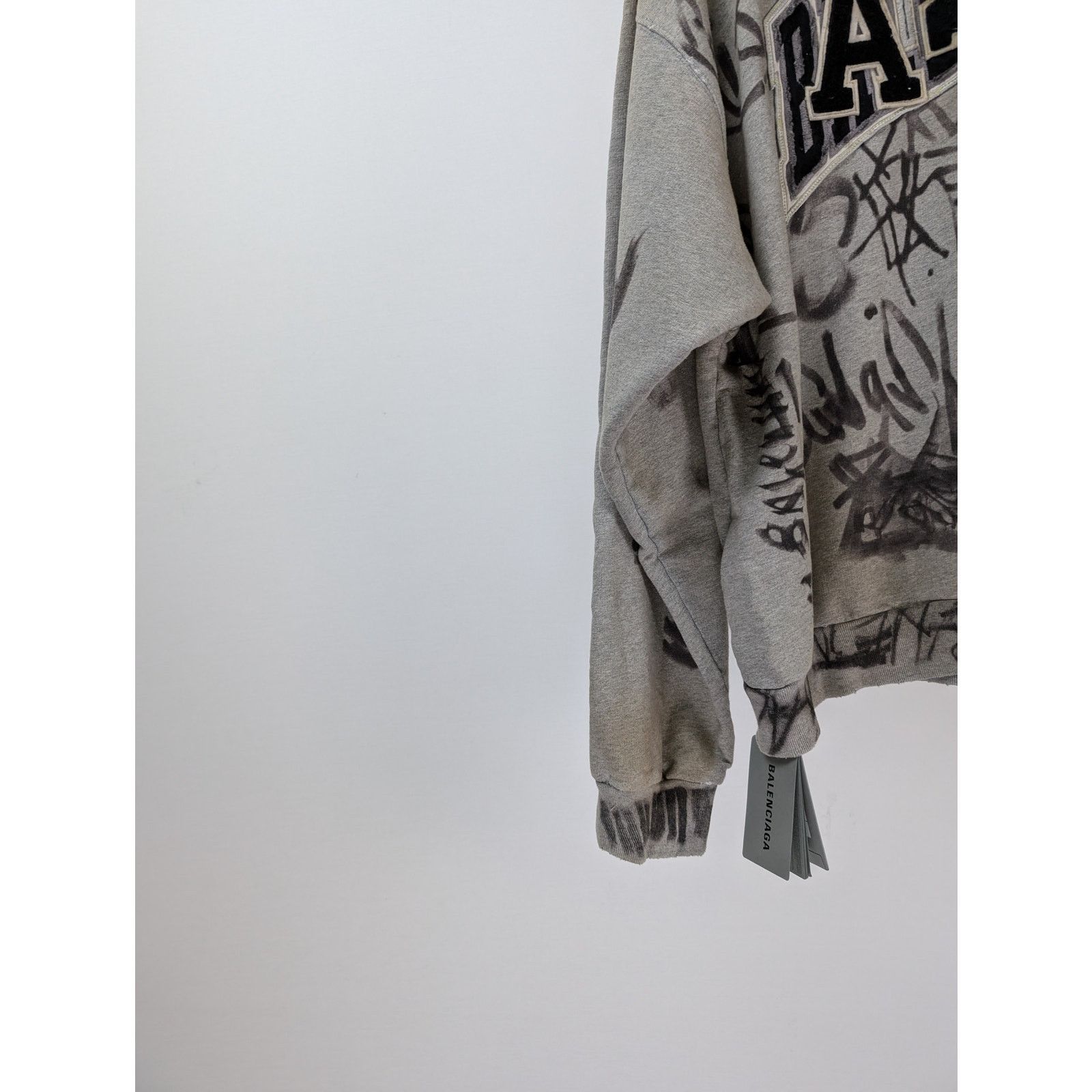 Balenciaga o1rshd1 Medium Fit Zip-Up Hoodie 1300 in Heather Grey Size US XS / EU 42 / 0 - 11 Thumbnail
