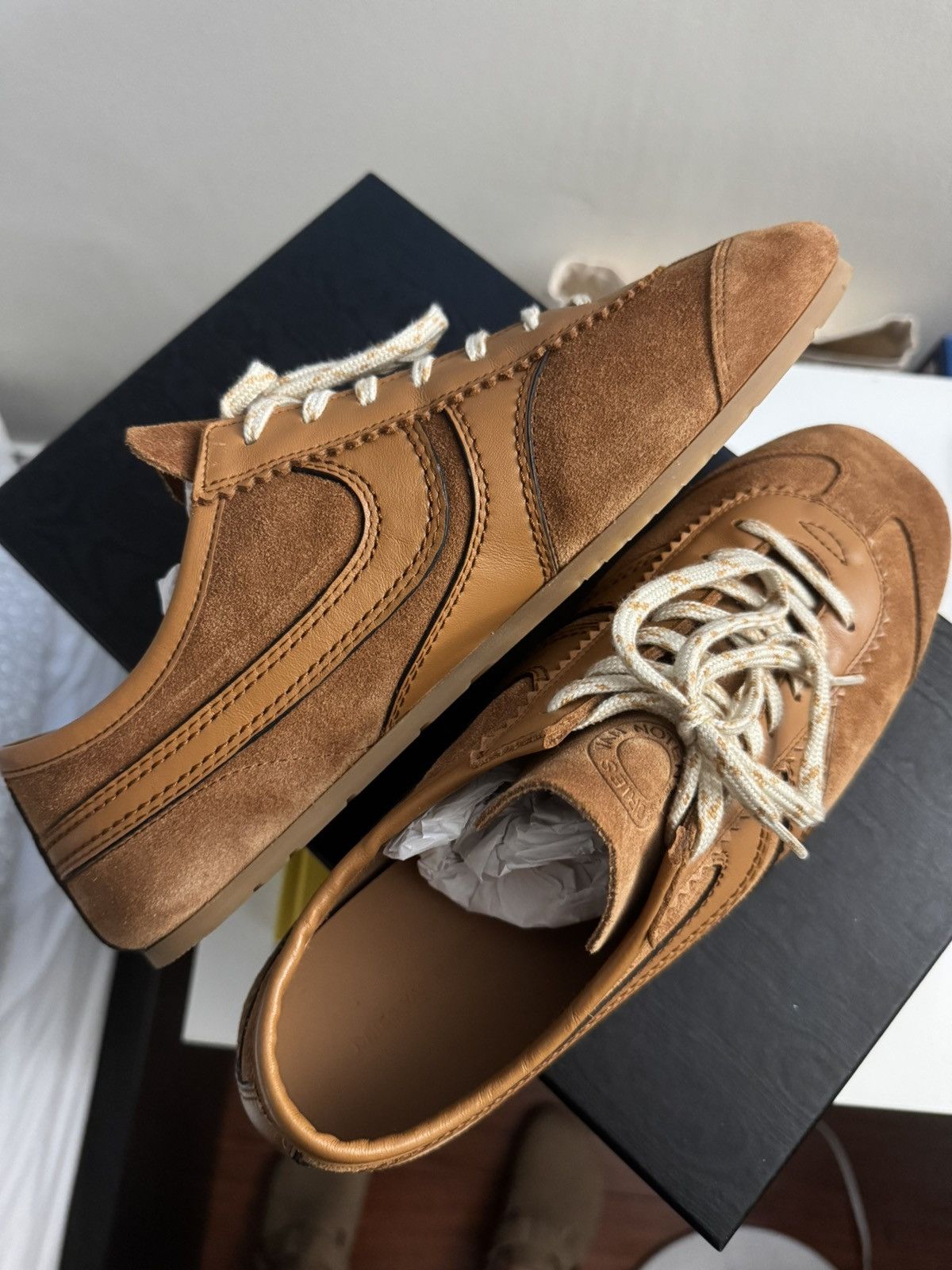 Dries Van Noten Dries Van Noten Tan Suede Sneakers Size US 9 / EU 42 - 2 Thumbnail