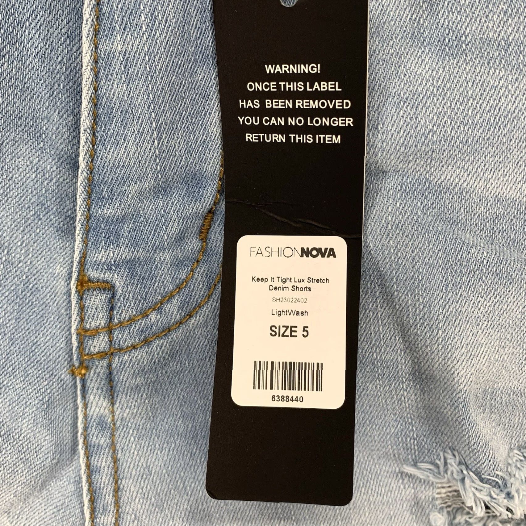 Fashion Nova VINTAGE Fashion Nova Women's High Rise Denim Shorts Casual Summer 5 Blue Cotton Spandex Size 27" / US 4 / IT 40 - 2 Thumbnail