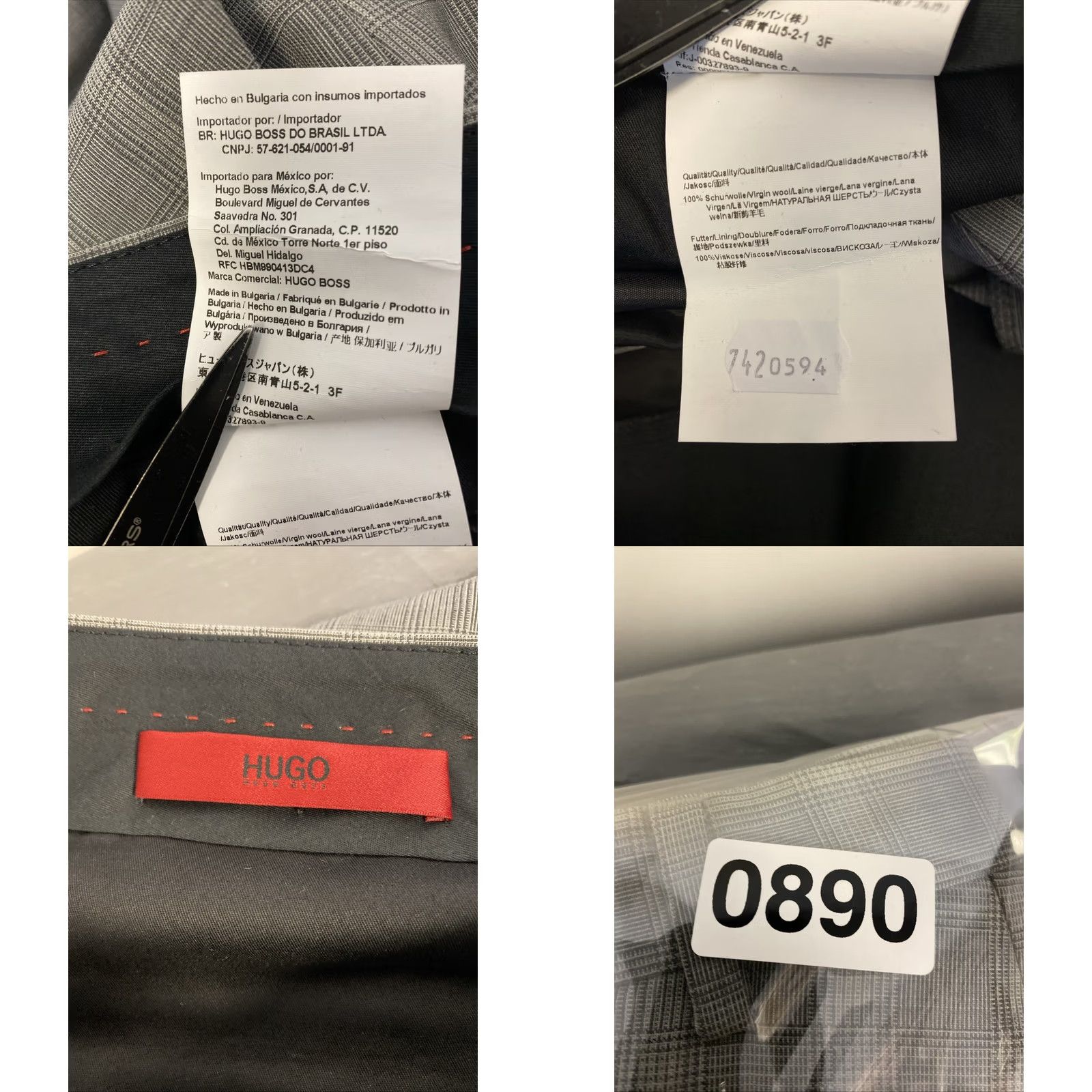 Hugo Boss Hugo Boss Pants Dress Mens 33x33 Gray Plaid Wool Slim Zipper Front 33 Inseam Regular Crew City Wedding Preppy Stretch Boy? Size US 33 - 8 Thumbnail