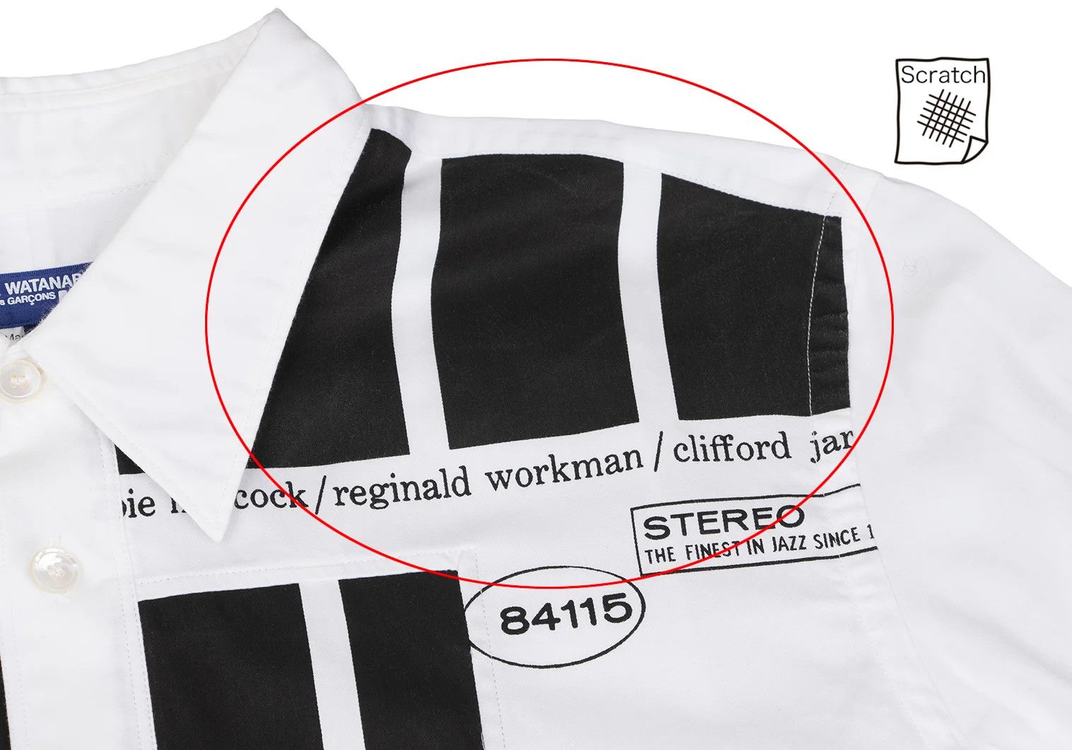 Junya Watanabe Jazz Label Print Long Sleeve Shirt in Black and White Size US M / EU 48-50 / 2 - 6 Thumbnail