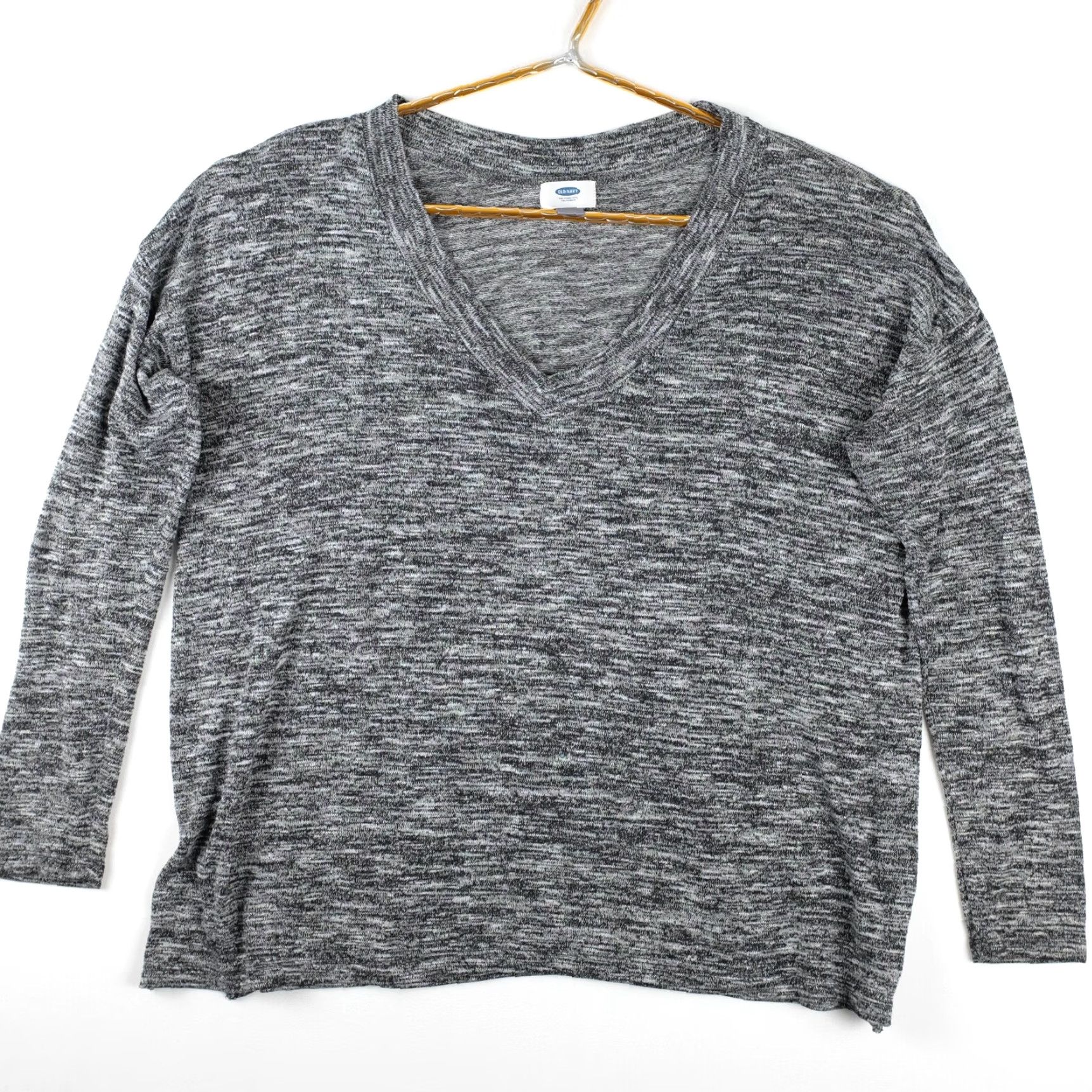 Old Navy Old Navy Shirt Gray V-Neck 3/4 Sleeve Womens Size L Size L / US 10 / IT 46 - 2 Thumbnail