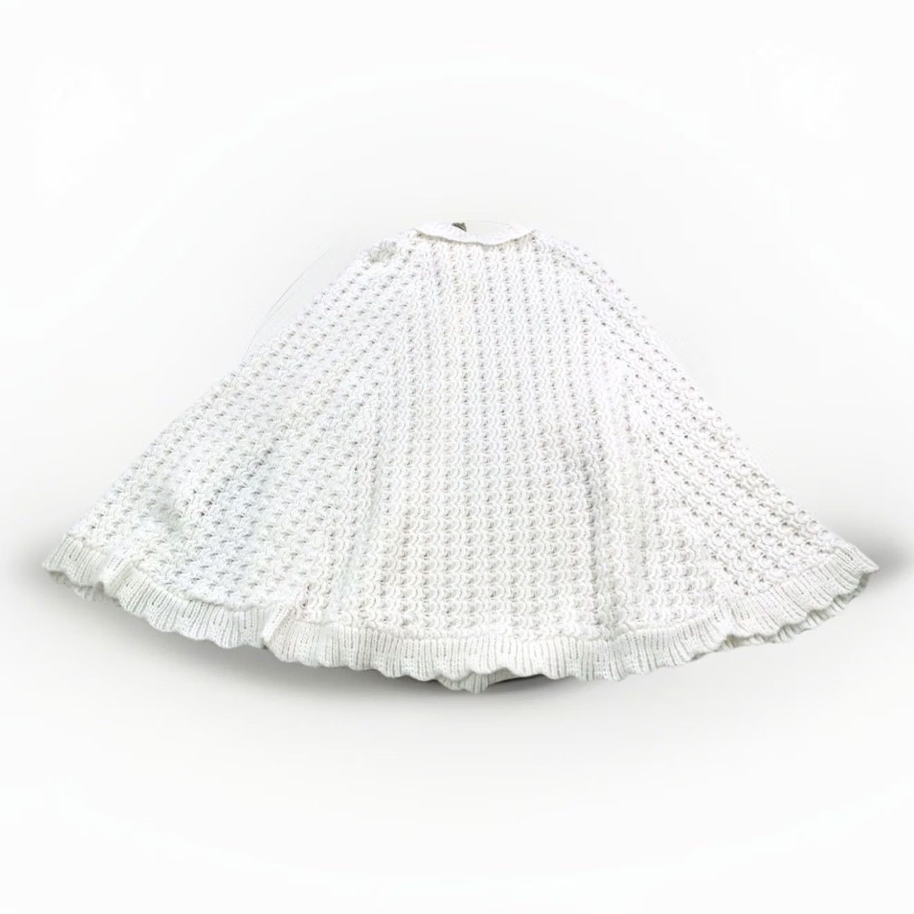 Vintage VINTAGE Sidney Gould Cape Womens One Size Ivory Knit USA Made 80s 90s Button Closure Cape for Casual Wear Size ONE SIZE - 5 Thumbnail