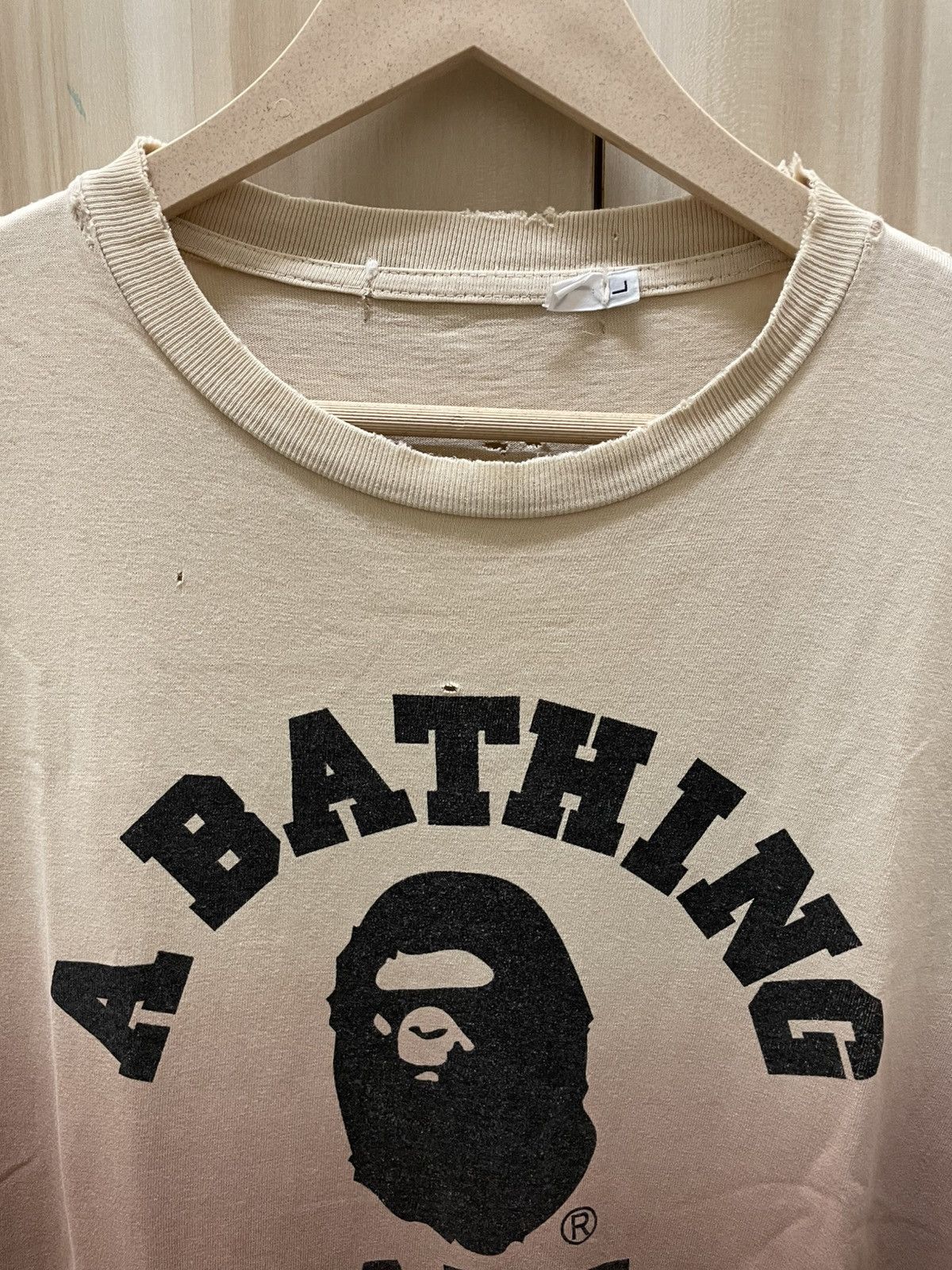 Bape Bathing Ape Distressed Damaged Tshirt Size US M / EU 48-50 / 2 - 2 Thumbnail
