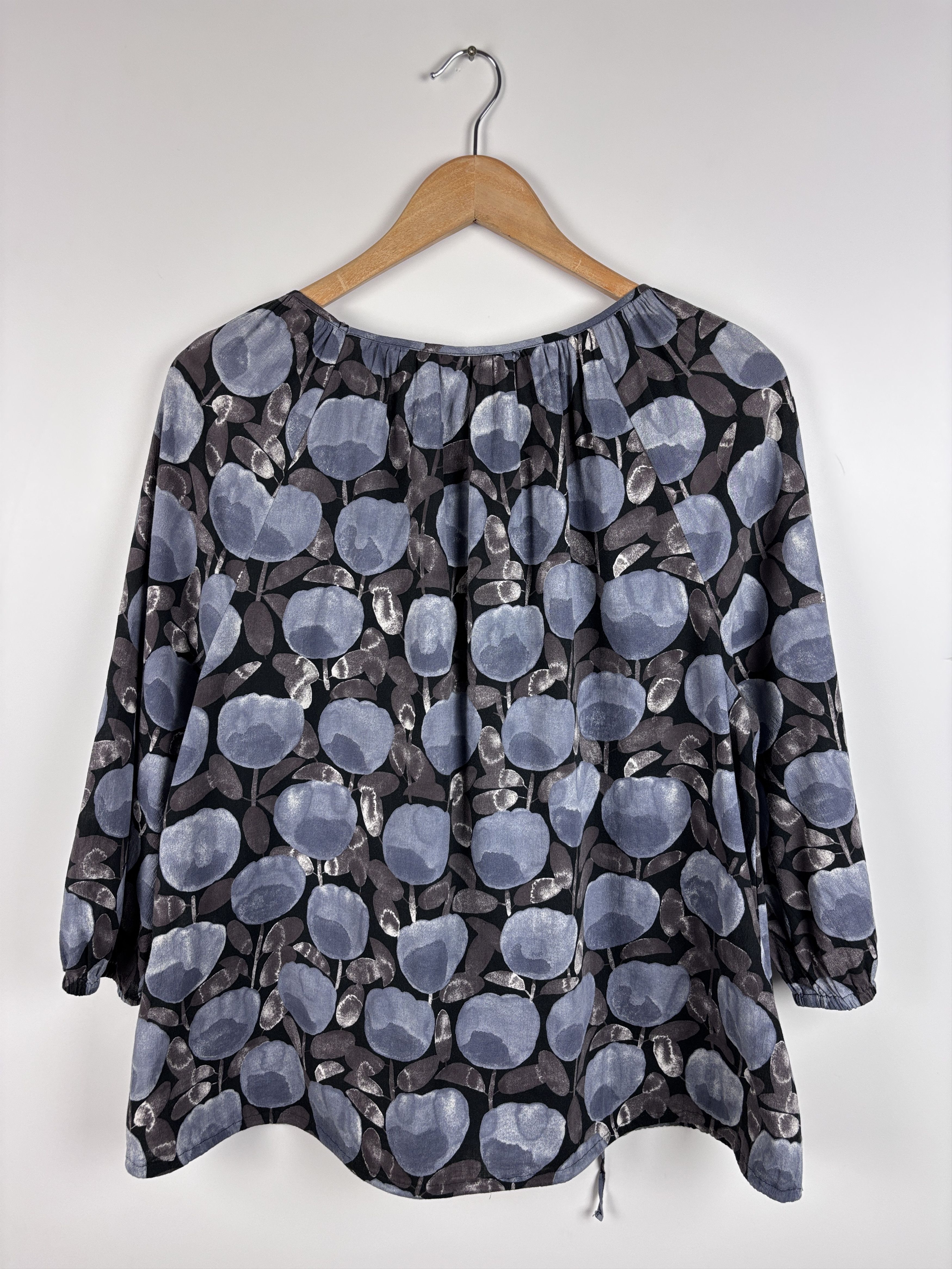 Marimekko Womens Marimekko Floral Blouse Cotton Top Blue Size M Size M / US 6-8 / IT 42-44 - 6 Thumbnail