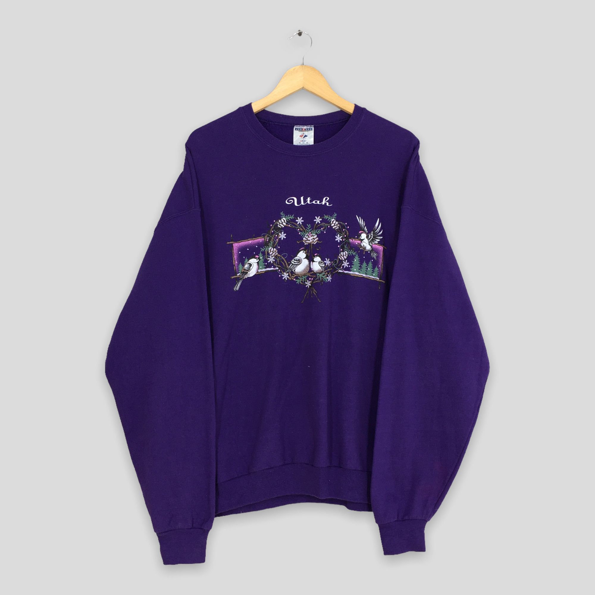 Habitat Vintage 90s Utah Habitat Bird Purple Sweatshirts XLarge Size US XL / EU 56 / 4 - 1 Thumbnail