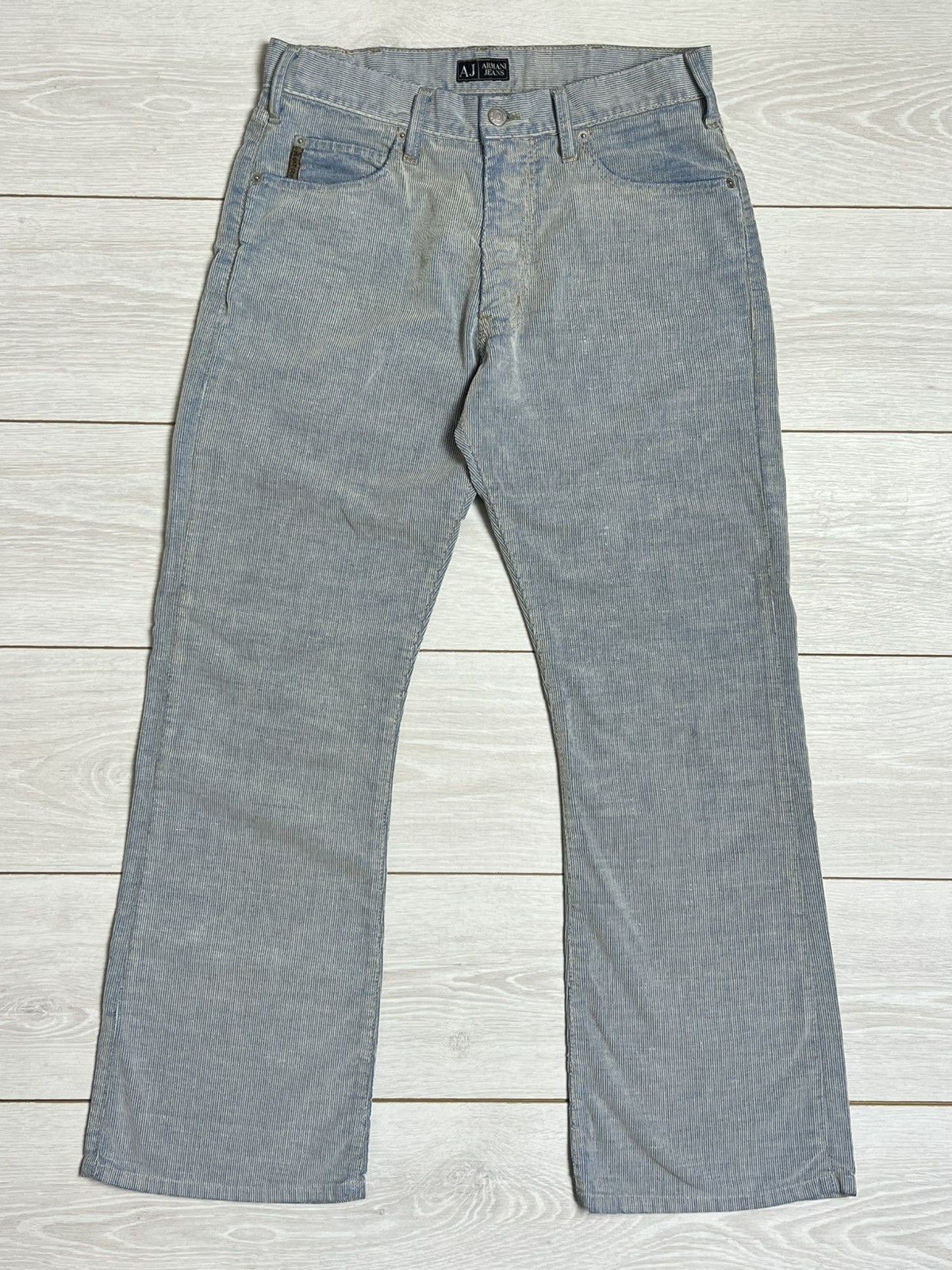 Armani VINTAGE Armani Jeans Archival Pinstripe Trousers Made Italy Size US 32 / EU 48 - 6 Thumbnail