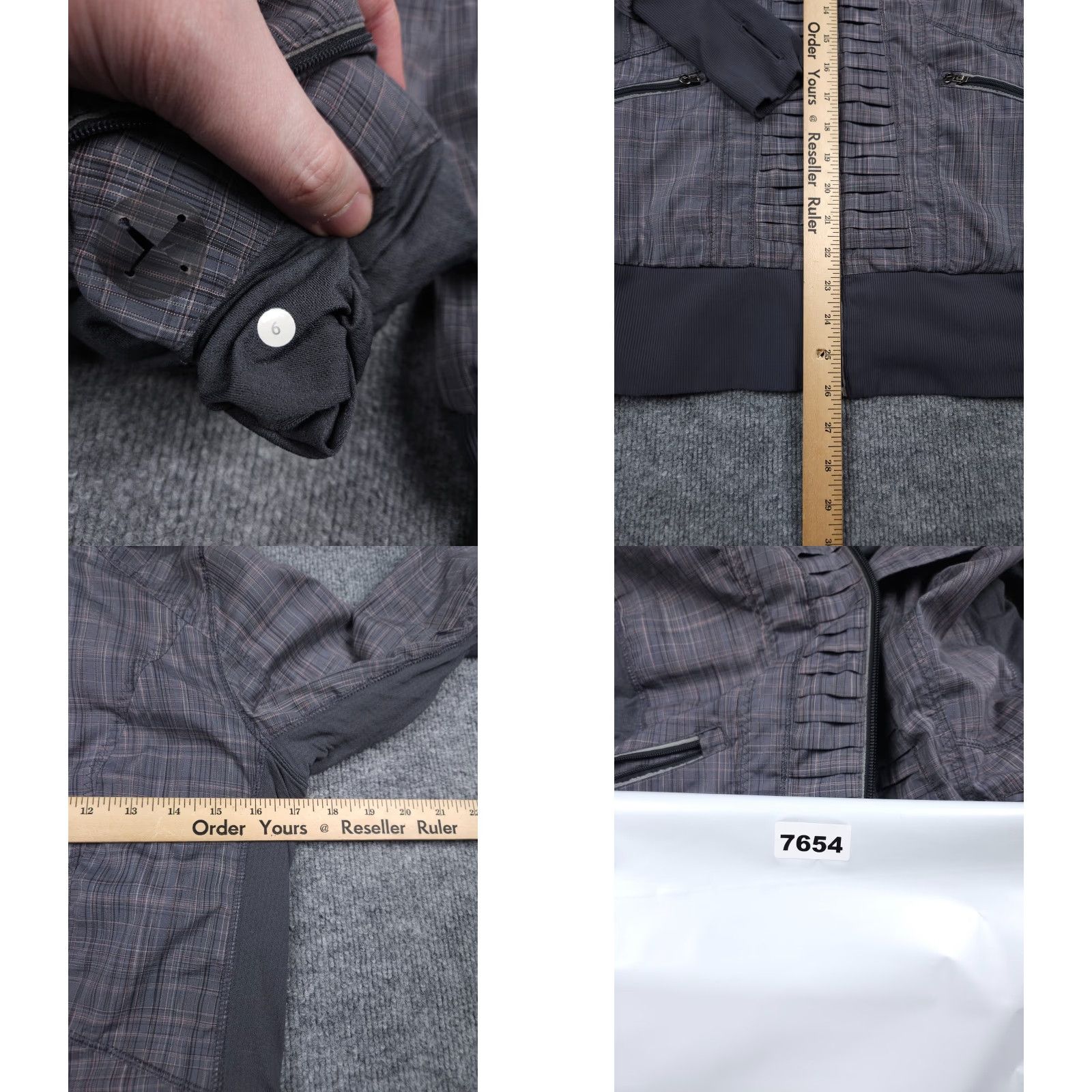 Lululemon Lululemon Run Back On Track Jacket Womens Size 6 Gray Plaid Hooded Zip Front Regular Size M / US 6-8 / IT 42-44 - 8 Thumbnail