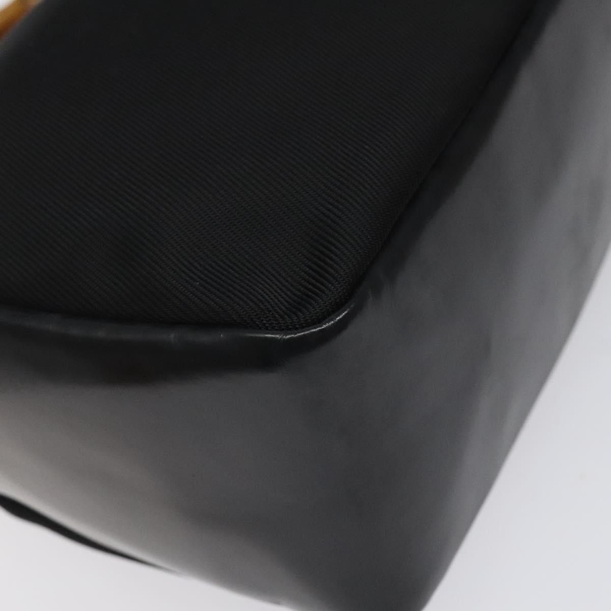 GUCCI Bamboo Hand Bag Nylon Black Silver 000 2865 000 2865