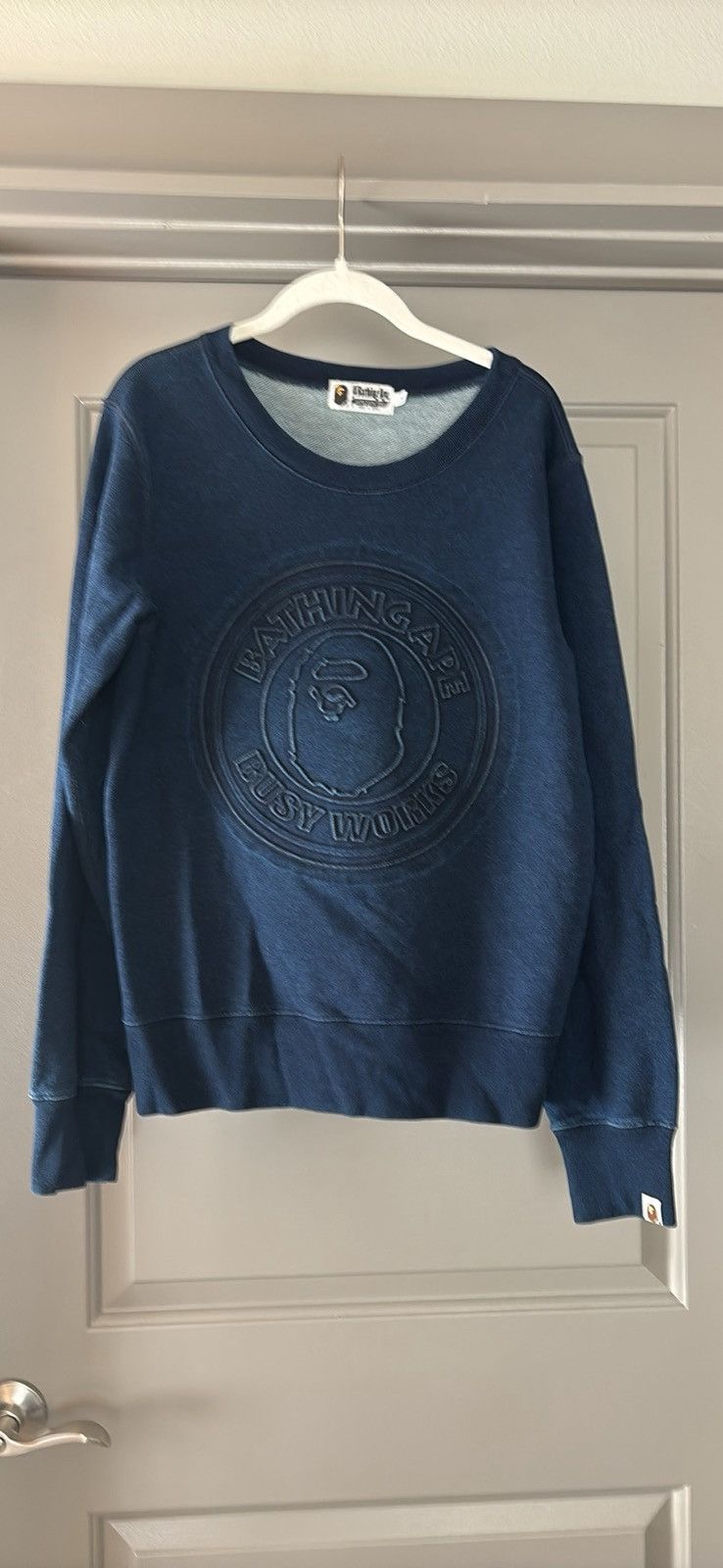 Bape BAPE (A Bathing Ape) Busyworks Navy Denim Crewneck Size US M / EU 48-50 / 2 - 1 Thumbnail