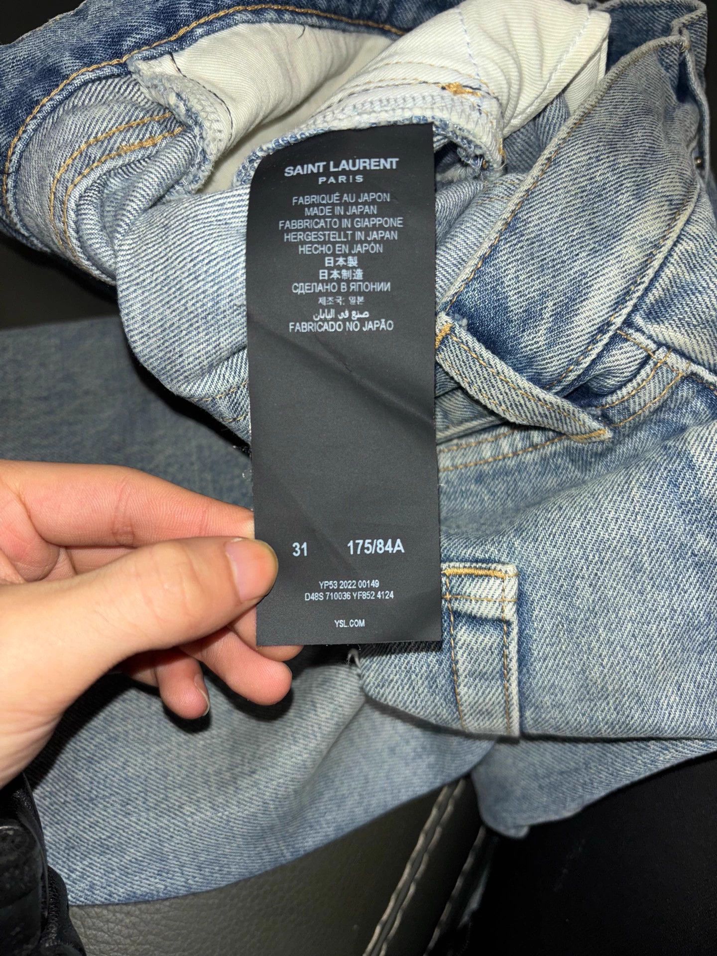 Saint Laurent Paris SLP 2022FW one-knee knife-cut jeans size 31 Size US 31 - 4 Thumbnail
