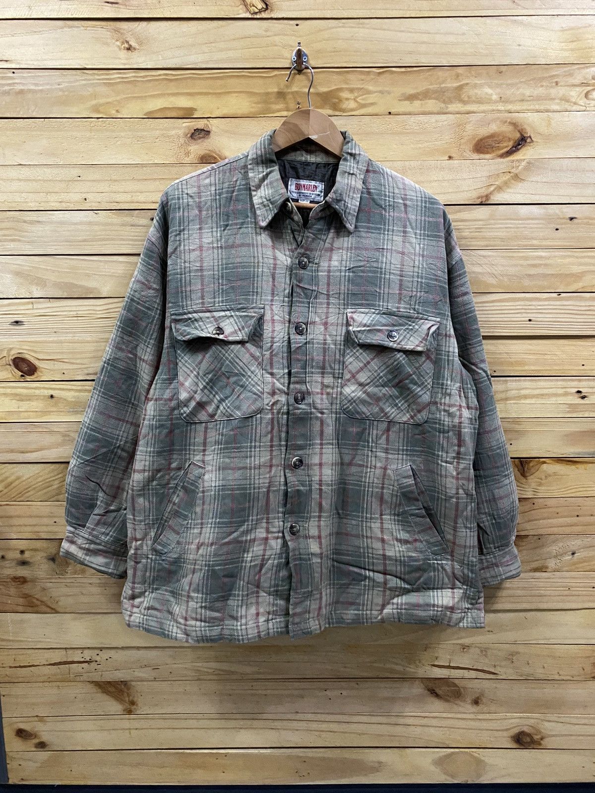 Vintage Vintage Bonmarlen flannel button up jacket Size US XL / EU 56 / 4 - 1 Thumbnail