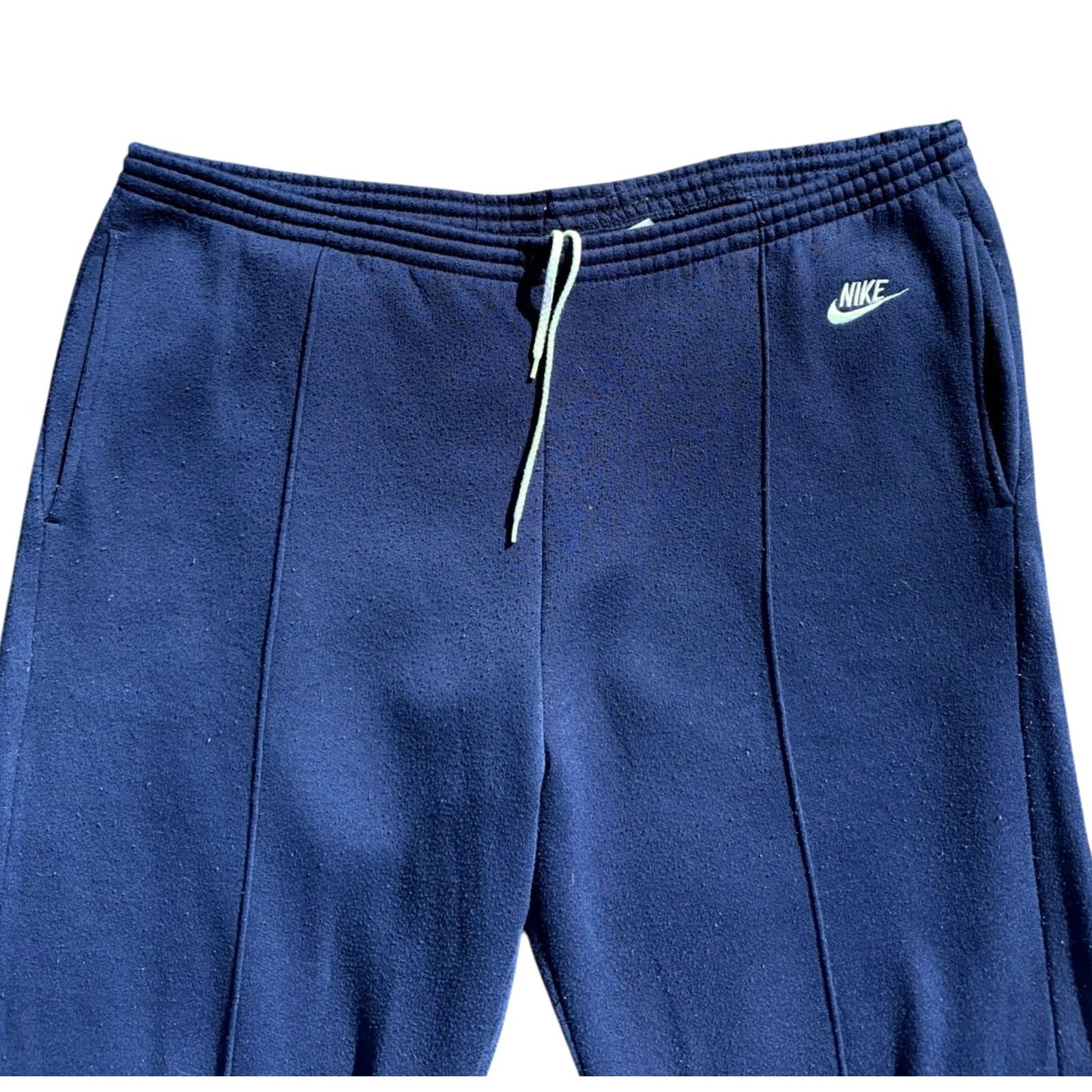 Nike VINTAGE Nike Sweatpants Baggy Skater Grunge 80s Navy Blue Sz L Men Regular Pants Blue L Mens Size US 33 - 2 Thumbnail
