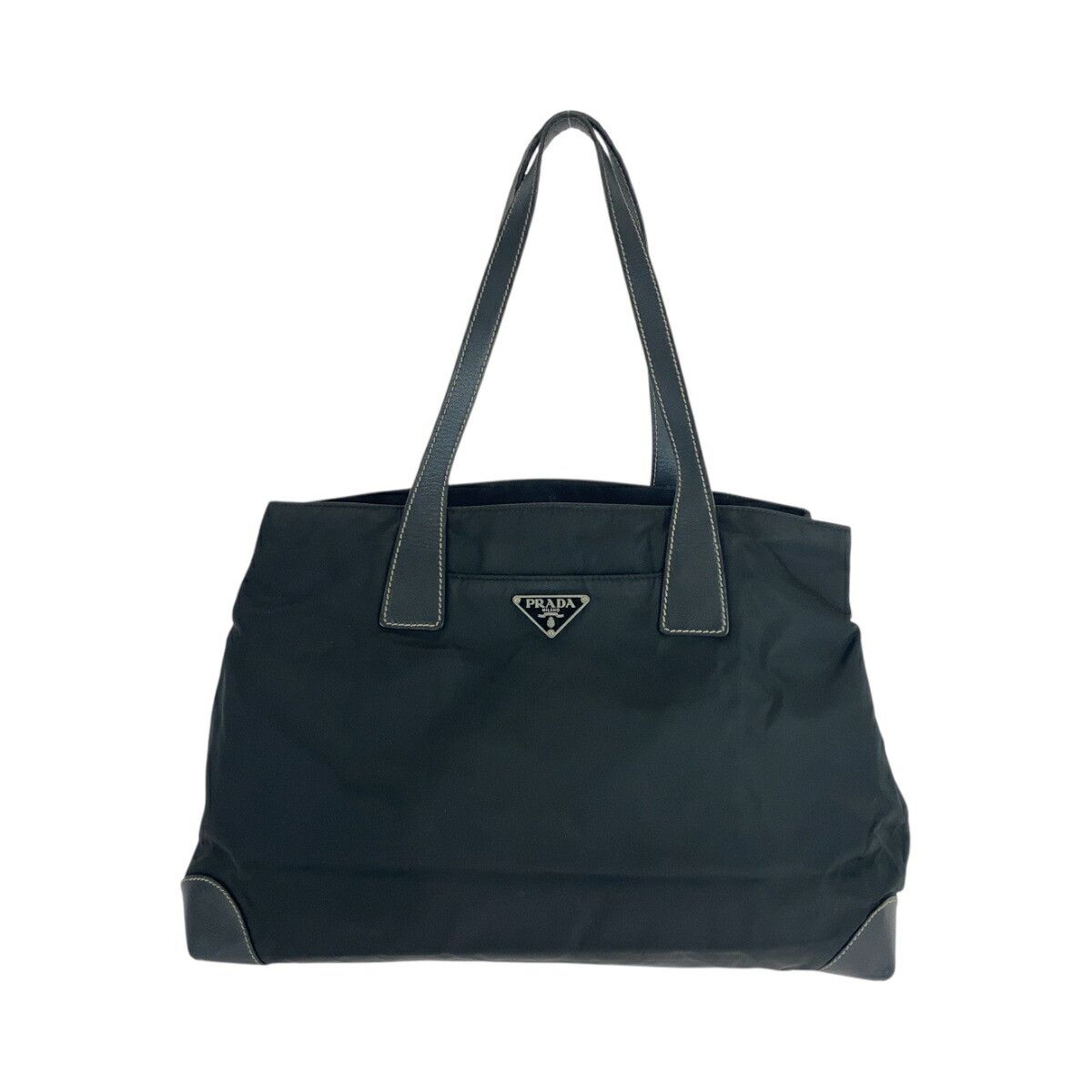 Prada Prada Tessuto Triangle Logo Plate Nylon Tote Bag 501347 Others Tote Bag in Black, Women's