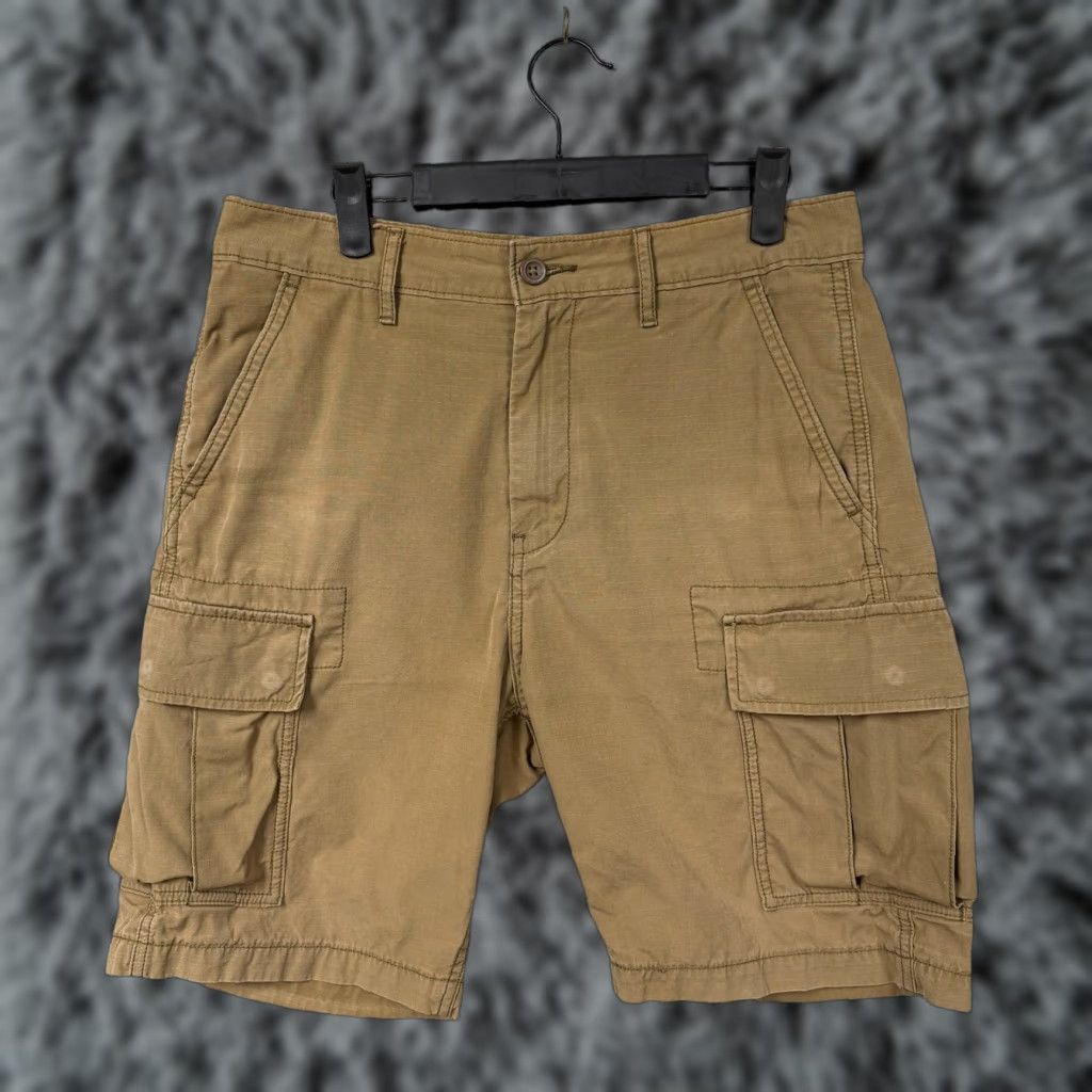 Levi's Levi's Cargo Shorts 30 Tan Cotton Canvas Cargo Pockets Hiking Outdoor Mens Regular Inseam 8in Beige Utility Streetwear Size US 30 / EU 46 - 1 Thumbnail