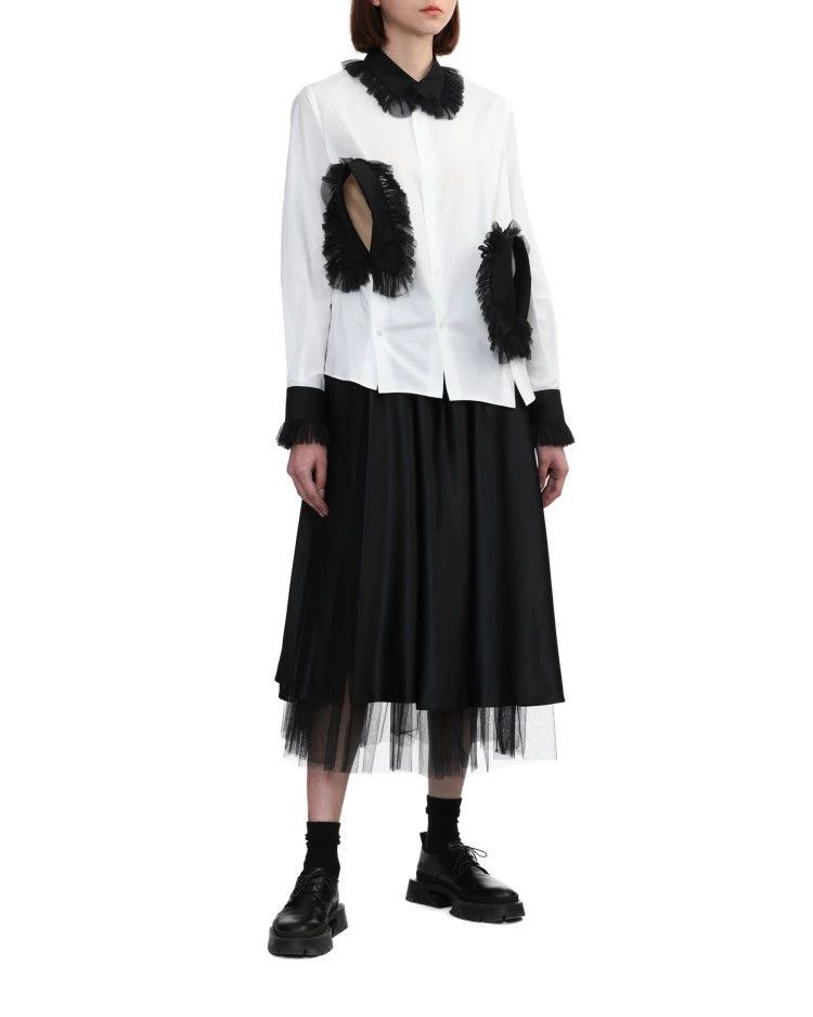 Comme des Garcons Comme Des Garcons Cutout mesh-trimmed shirt Size S / US 4 / IT 40 - 2 Thumbnail