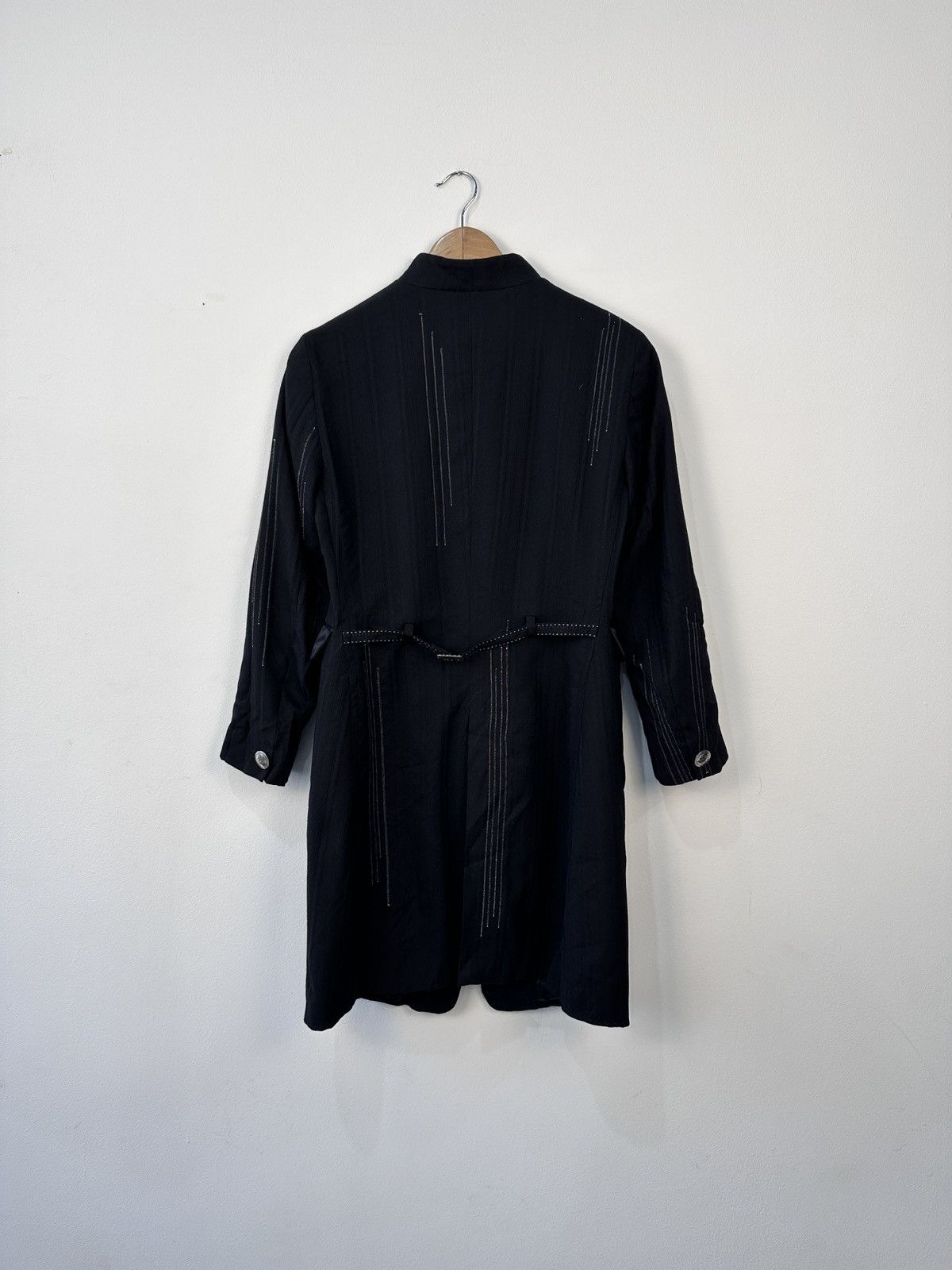 Marithe + Francois Girbaud Vintage Marithé François Girbaud Black Wool Long Jacket Coat Size M / US 6-8 / IT 42-44 - 13 Thumbnail