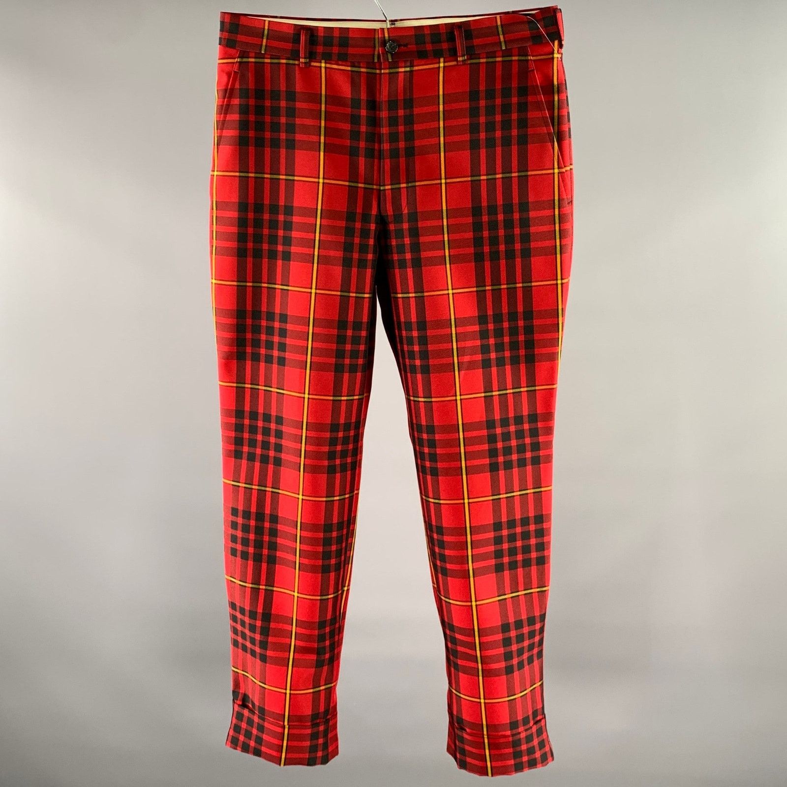 Comme des Garcons Homme Plus COMME des GARCONS HOMME PLUS M Red Black Yellow Tartan Pants Size US 30 / EU 46 - 1 Thumbnail