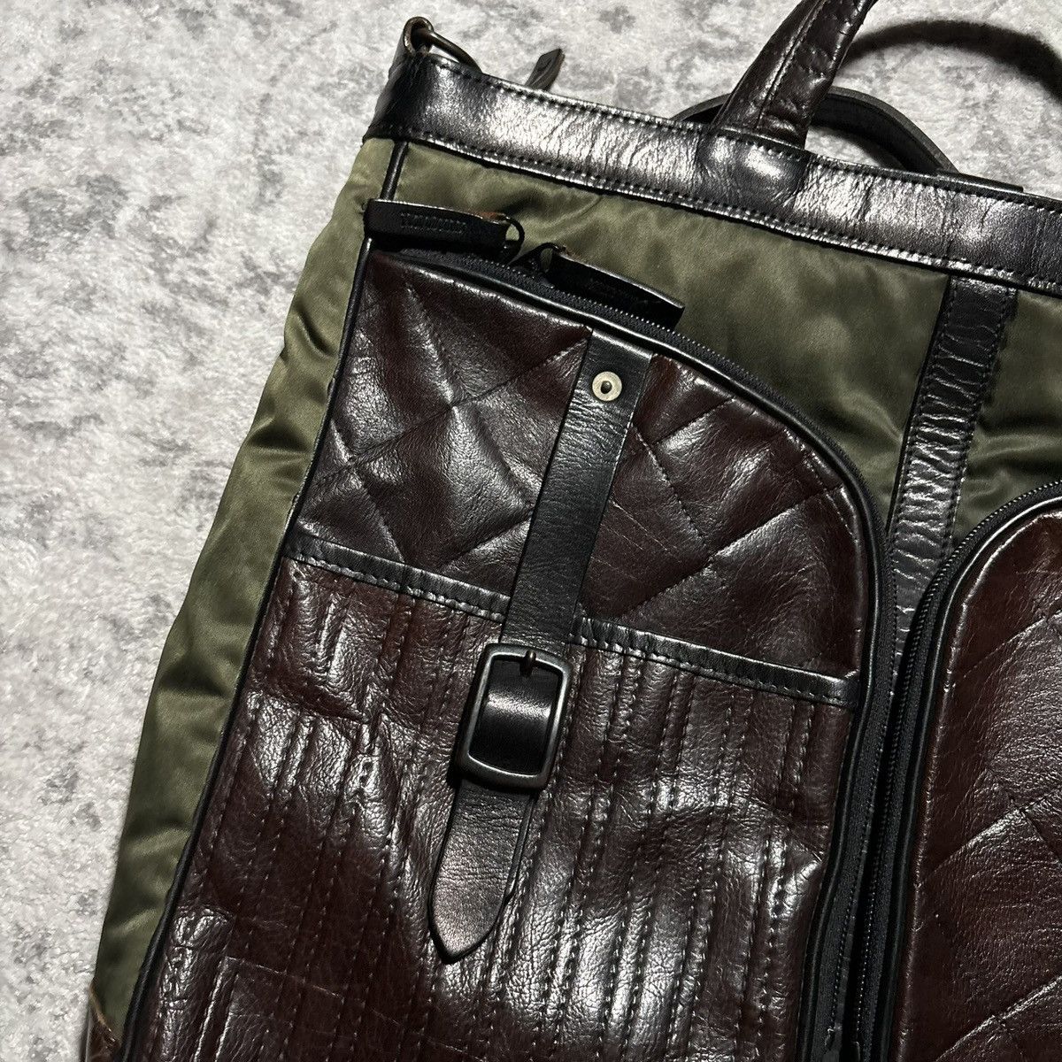 Isamu Katayama Backlash Isamu Katayama Backlash Buffalo Fake Quilt Leather Bag Size ONE SIZE - 2 Thumbnail