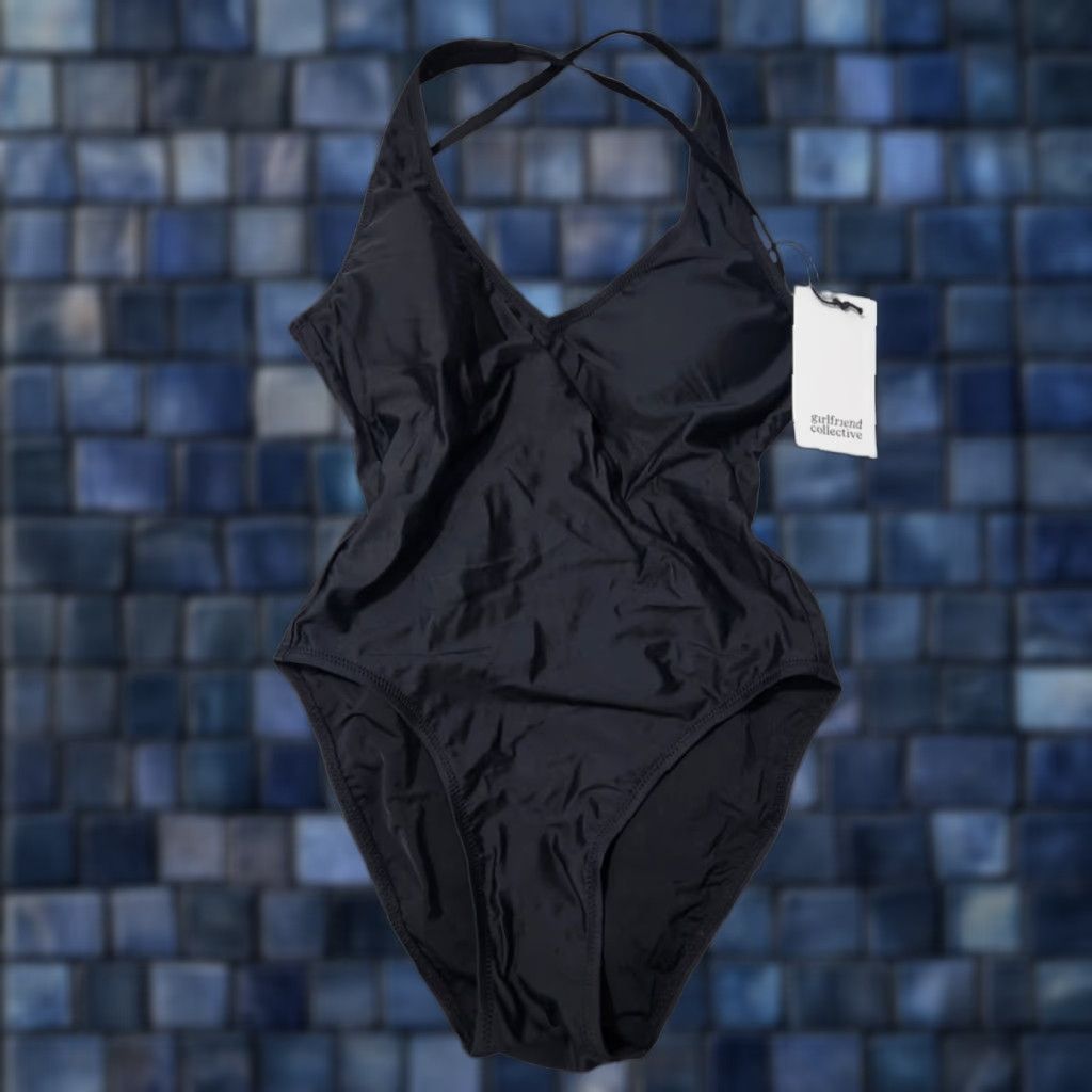 Girlfriend Collective Womens One Piece Swimsuit S Black Wireless