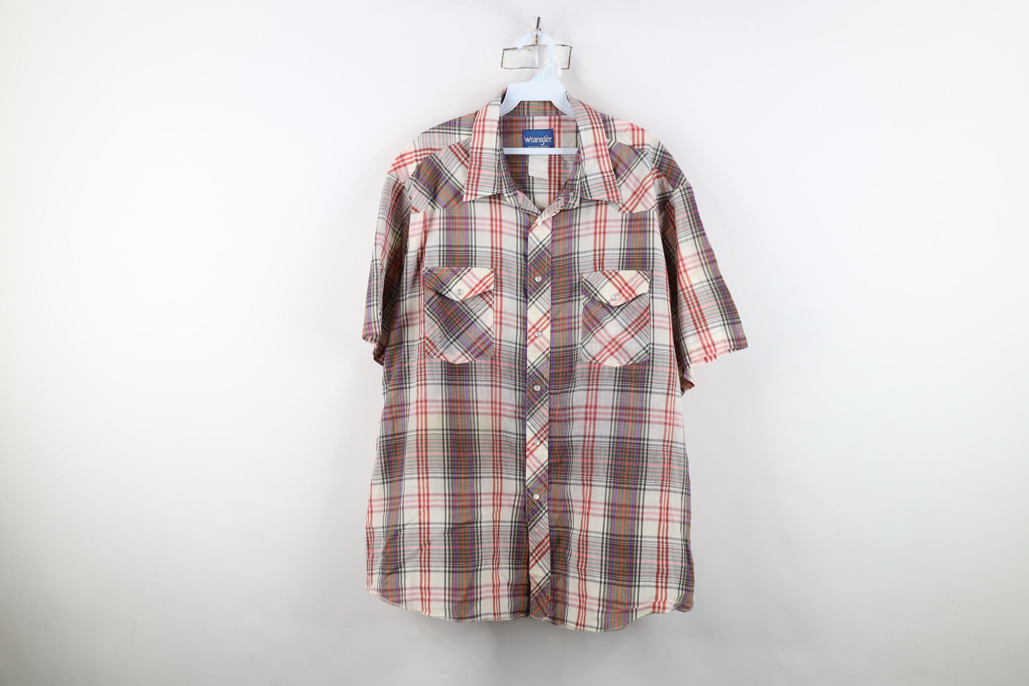 Wrangler Vintage 90s Wrangler Plaid Western Cowboy Button Shirt Size US XXL / EU 58 / 5 - 1 Thumbnail