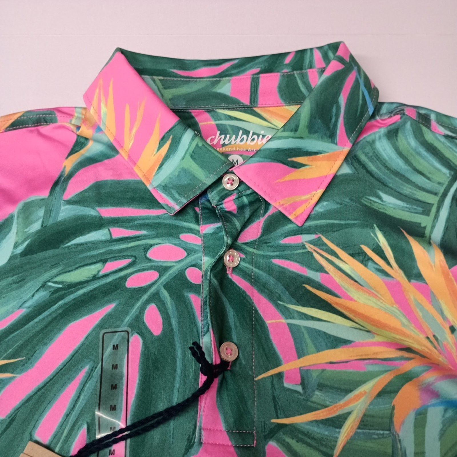 Chubbies Chubbies Shirt Men's M Performance Polo Paradise Floral Size US M / EU 48-50 / 2 - 2 Thumbnail