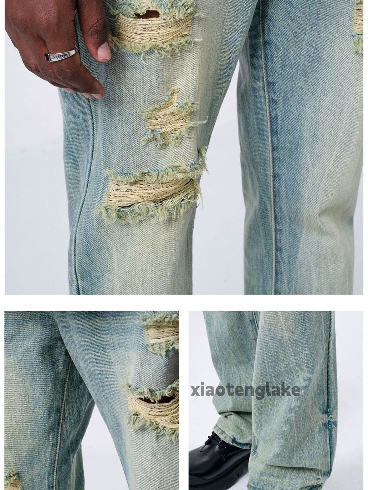 Jean × Vintage washed faded cleanfit damaged yuppie flared jeans Size US 32 / EU 48 - 4 Thumbnail