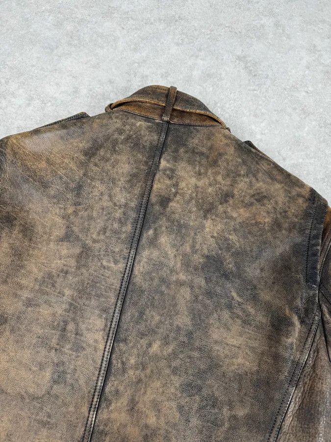 Gucci SS2011 Gucci Brown Eroded Leather Premium Jacket by Frida Giannini Size US M / EU 48-50 / 2 - 6 Thumbnail