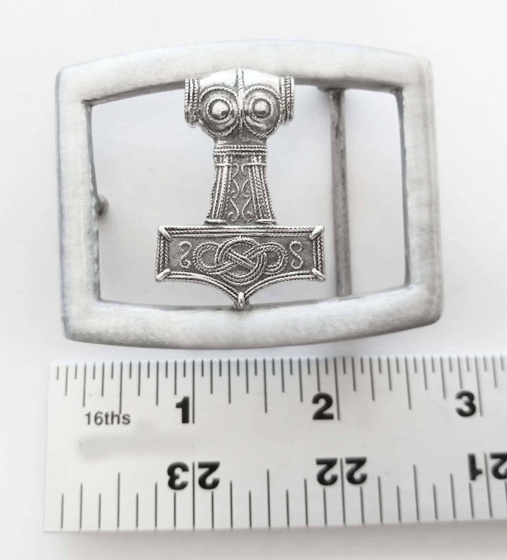 Other Men's silver belt buckle Viking Thor's hammer design .925 Size ONE SIZE - 3 Thumbnail
