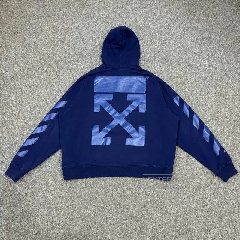 Off-White Off-White Men's Hooded Sweatshirt in Blue . Size US XXL / EU 58 / 5 - 2 Thumbnail