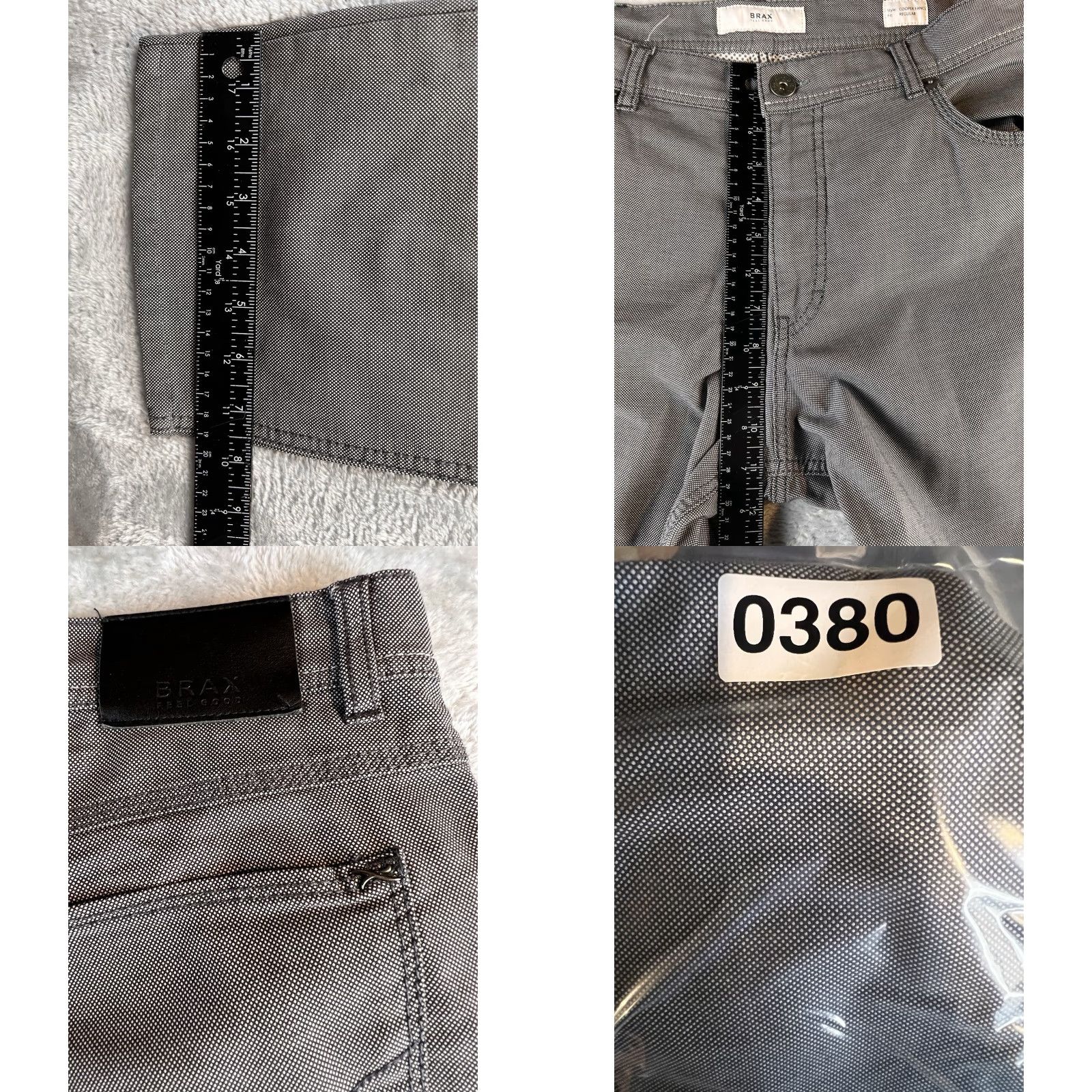 BRAX Brax Pants Mens 36x34 Gray Chino Regular Straight 5-Pocket Preppy Casual Business Workwear Inj Brand BRAX Size US 36 / EU 52 - 8 Thumbnail